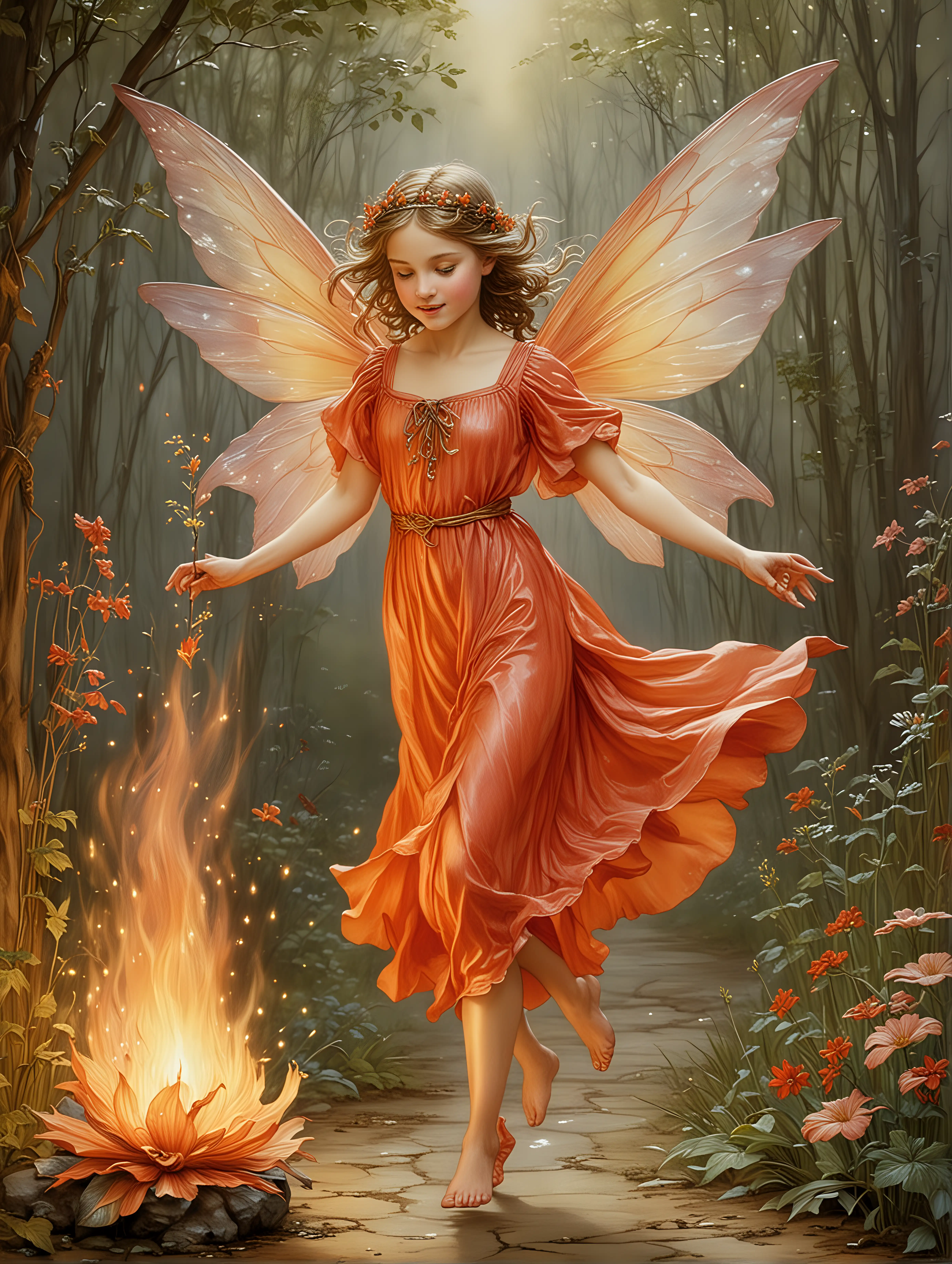 Cicely Mary Barkers Fairy of Flame in Motion