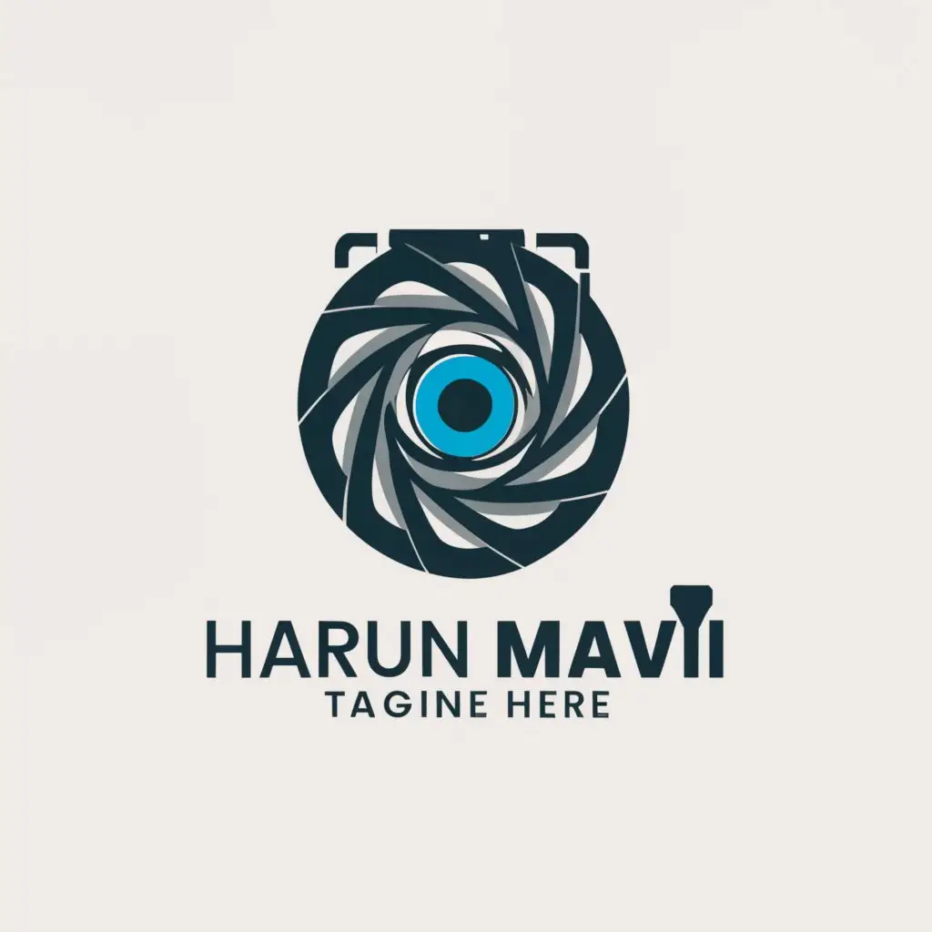 a logo design,with the text "Harun Mavi", main symbol:Photograpy,complex,clear background