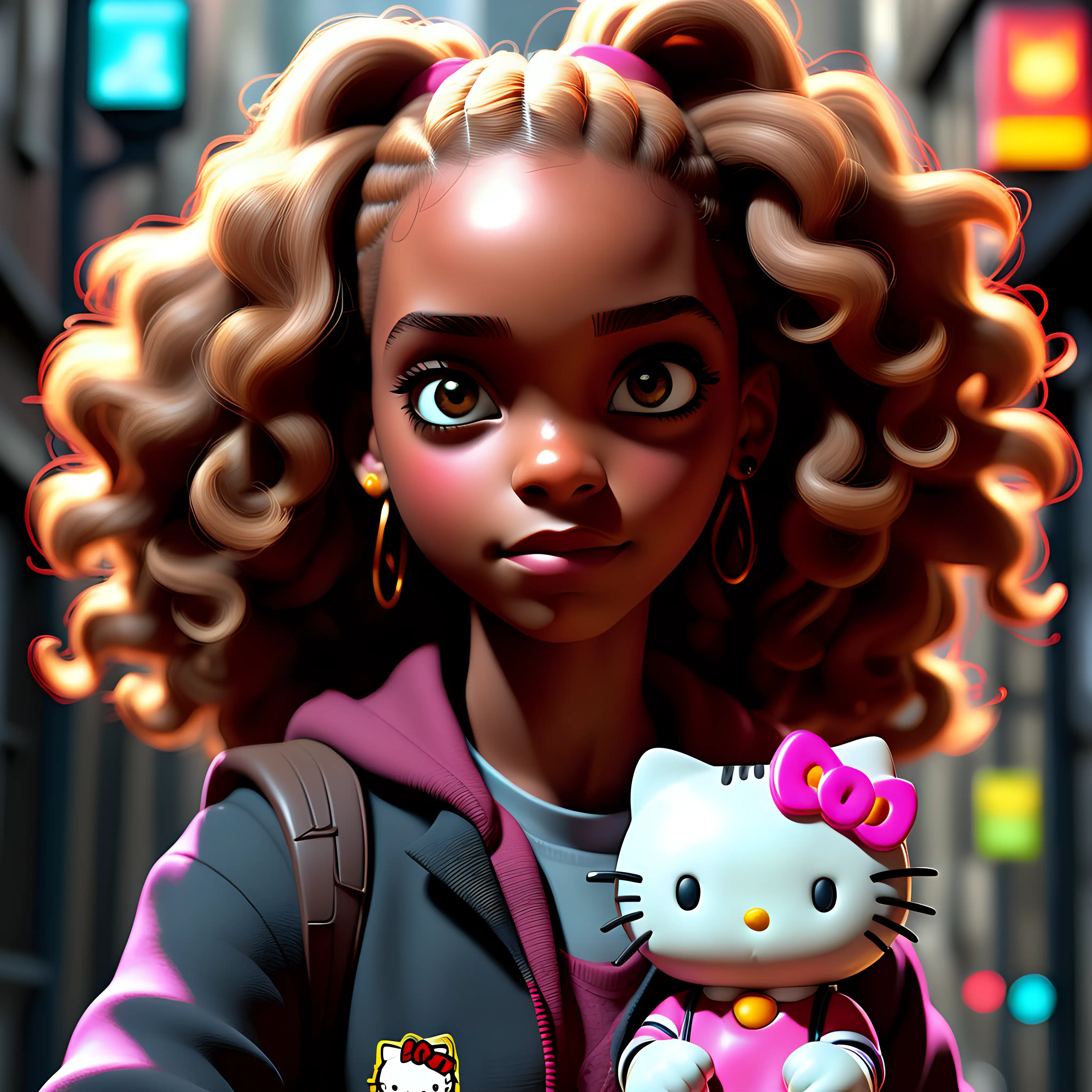 African American Hermione Granger Positively Radiating with Hello Kitty