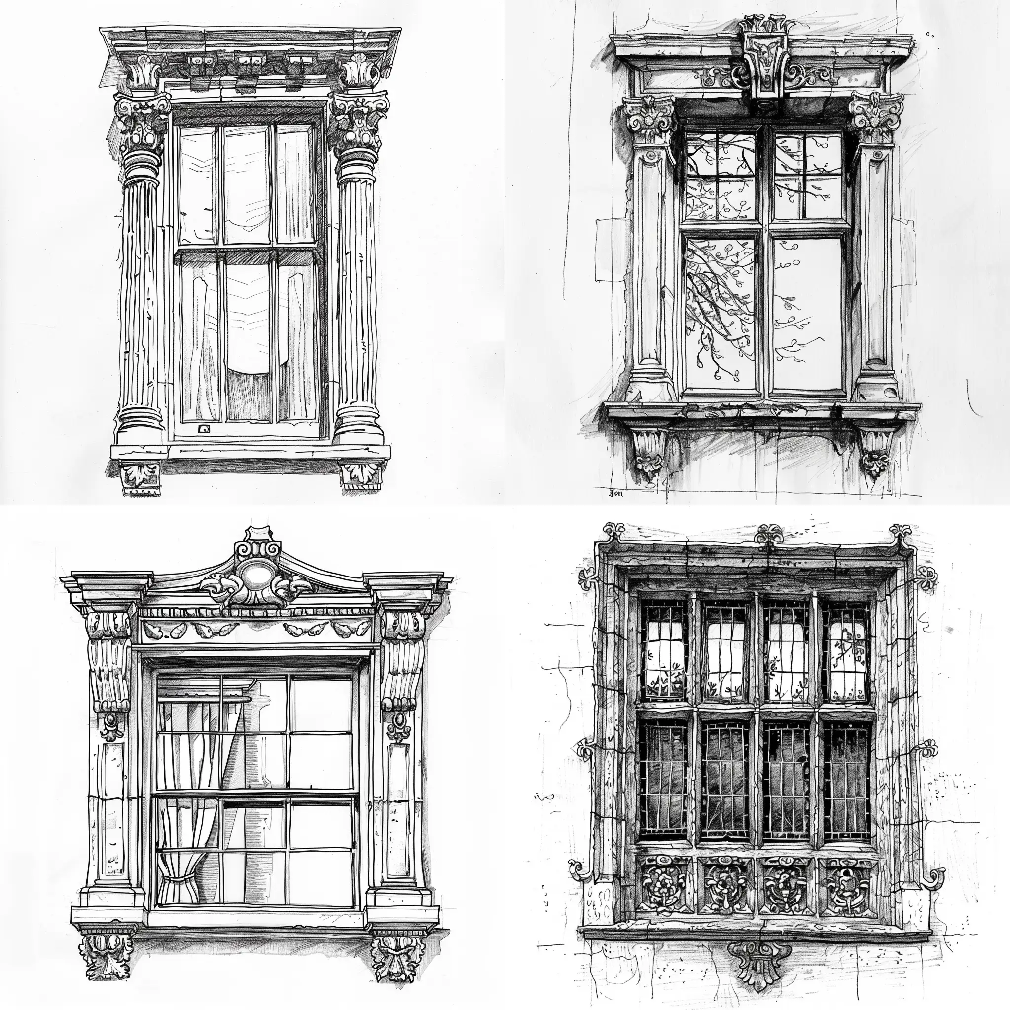 Vintage-Square-Sash-Window-Sketch-in-Chris-Riddell-Style