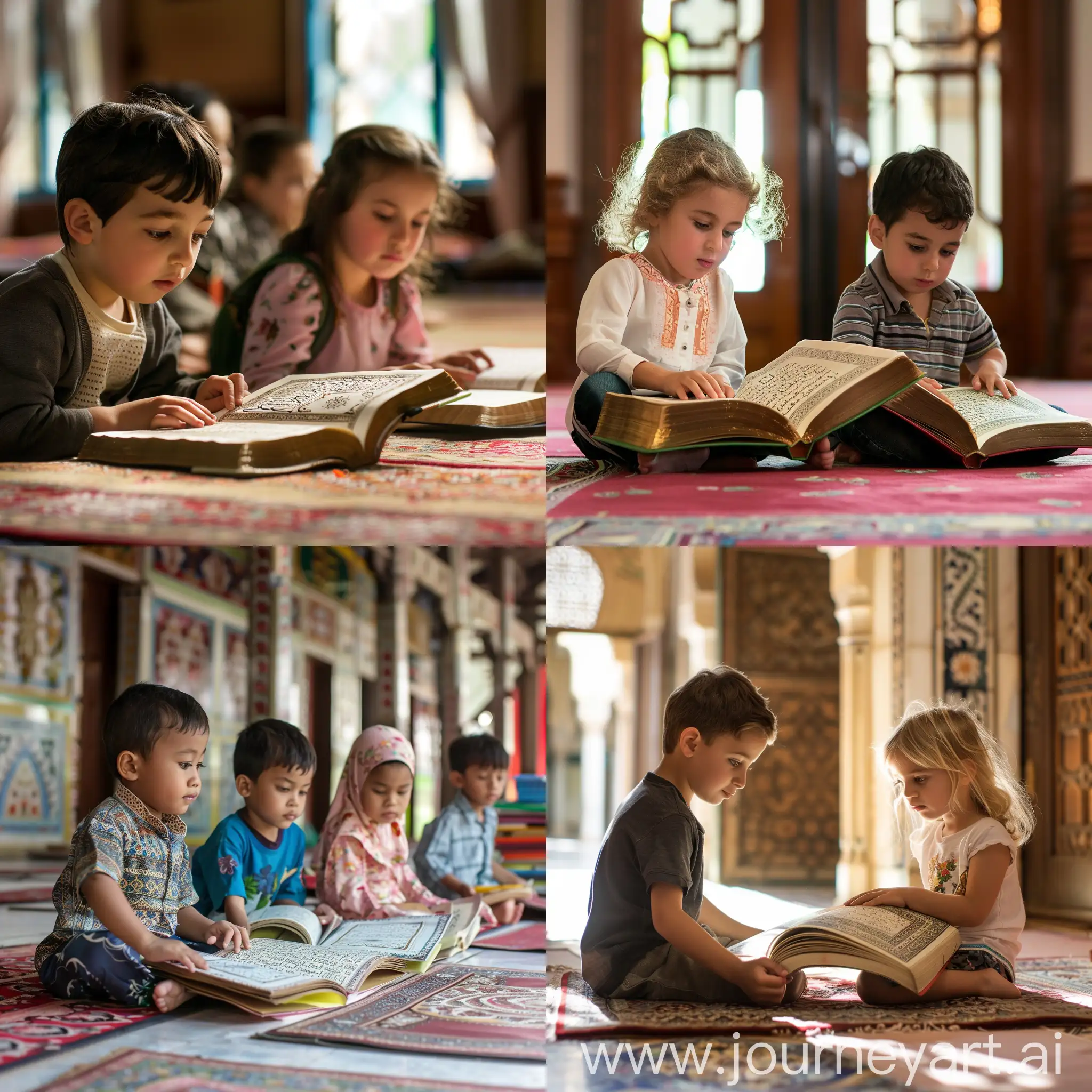 Joyful-Children-Engaging-with-Quran-at-Mosque