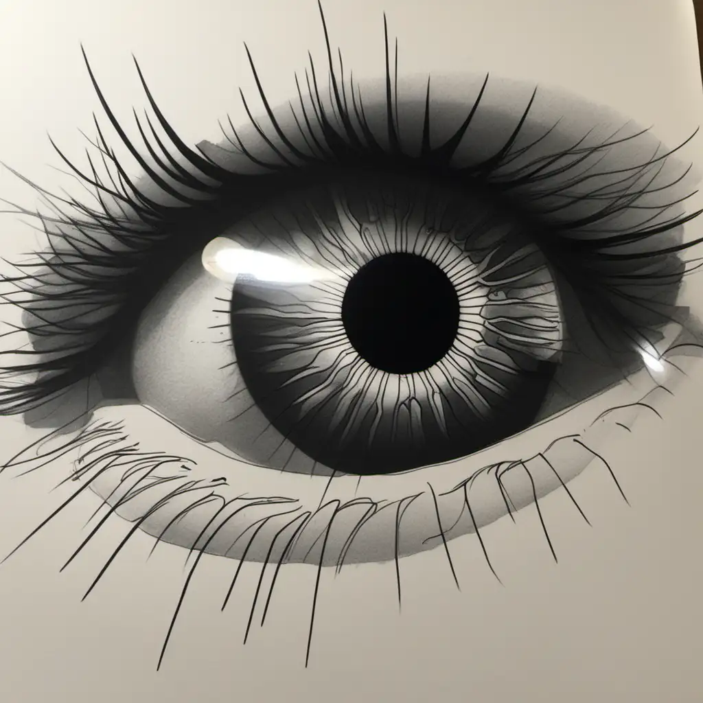 eye drawing in the style of paul colin. 

