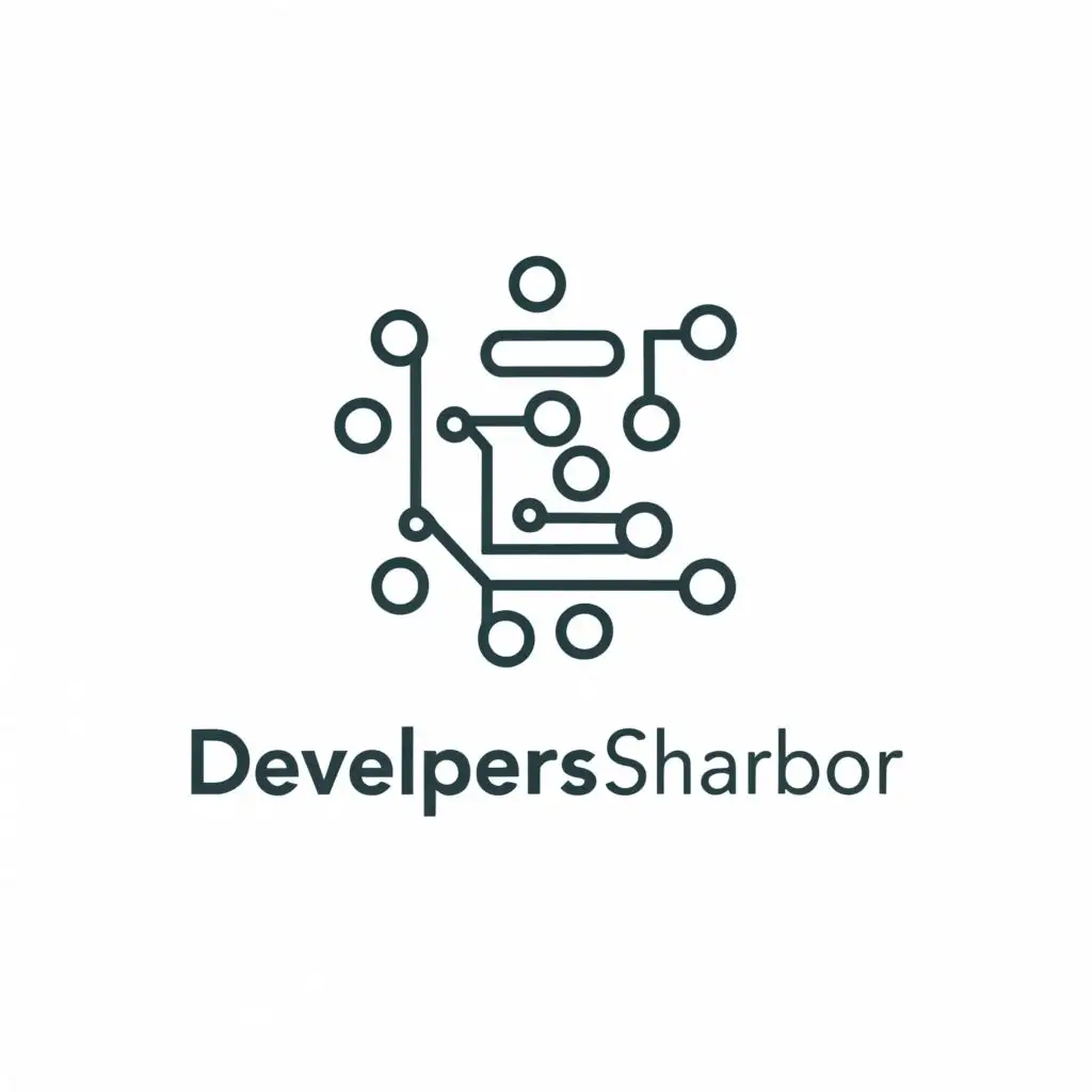 a logo design,with the text "DevelopersHarbor", main symbol:circuit,complex,be used in Technology industry,clear background