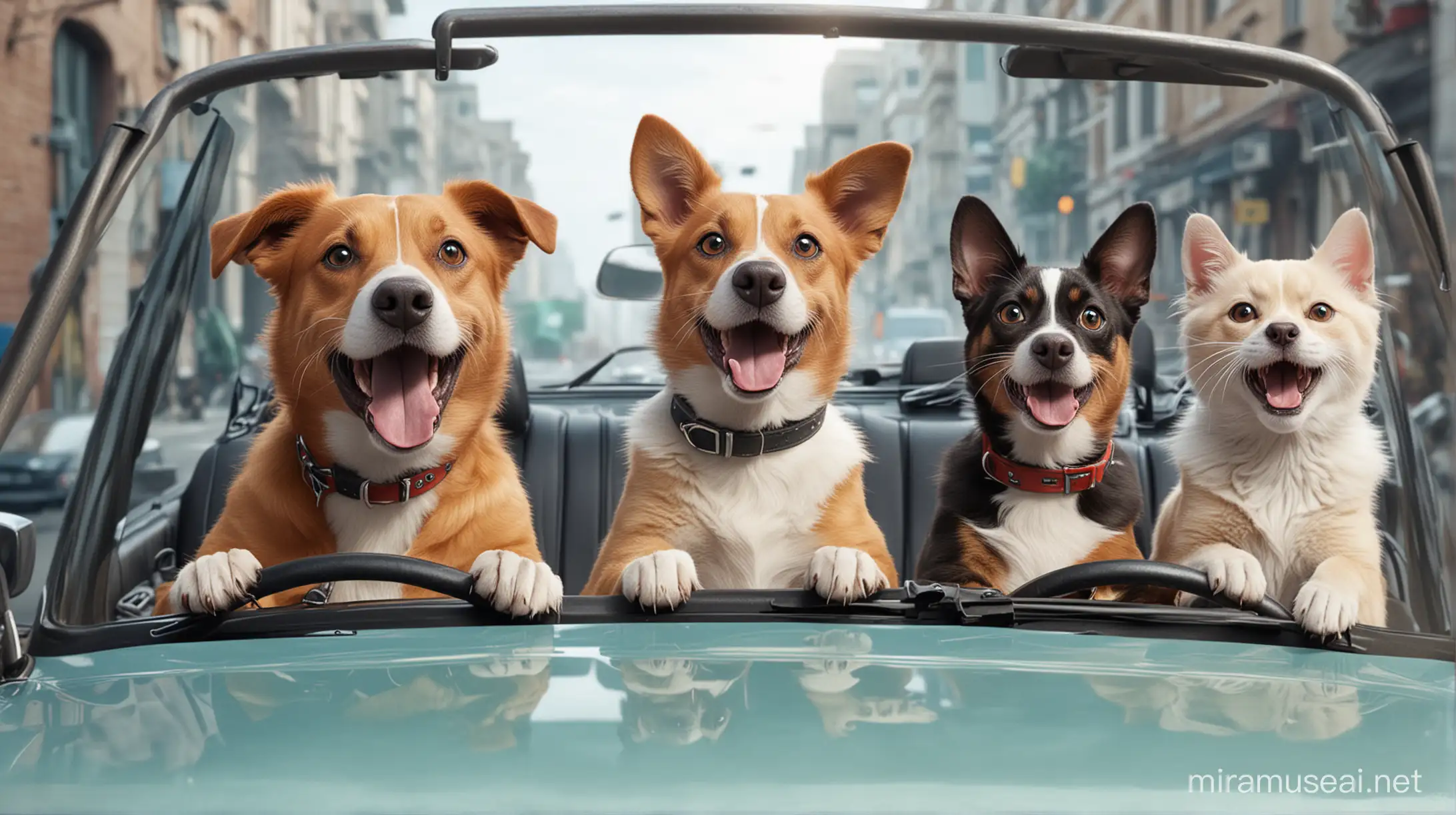 Cats and Dogs Driving Cars Hilarious and Lifelike Animal Adventure
