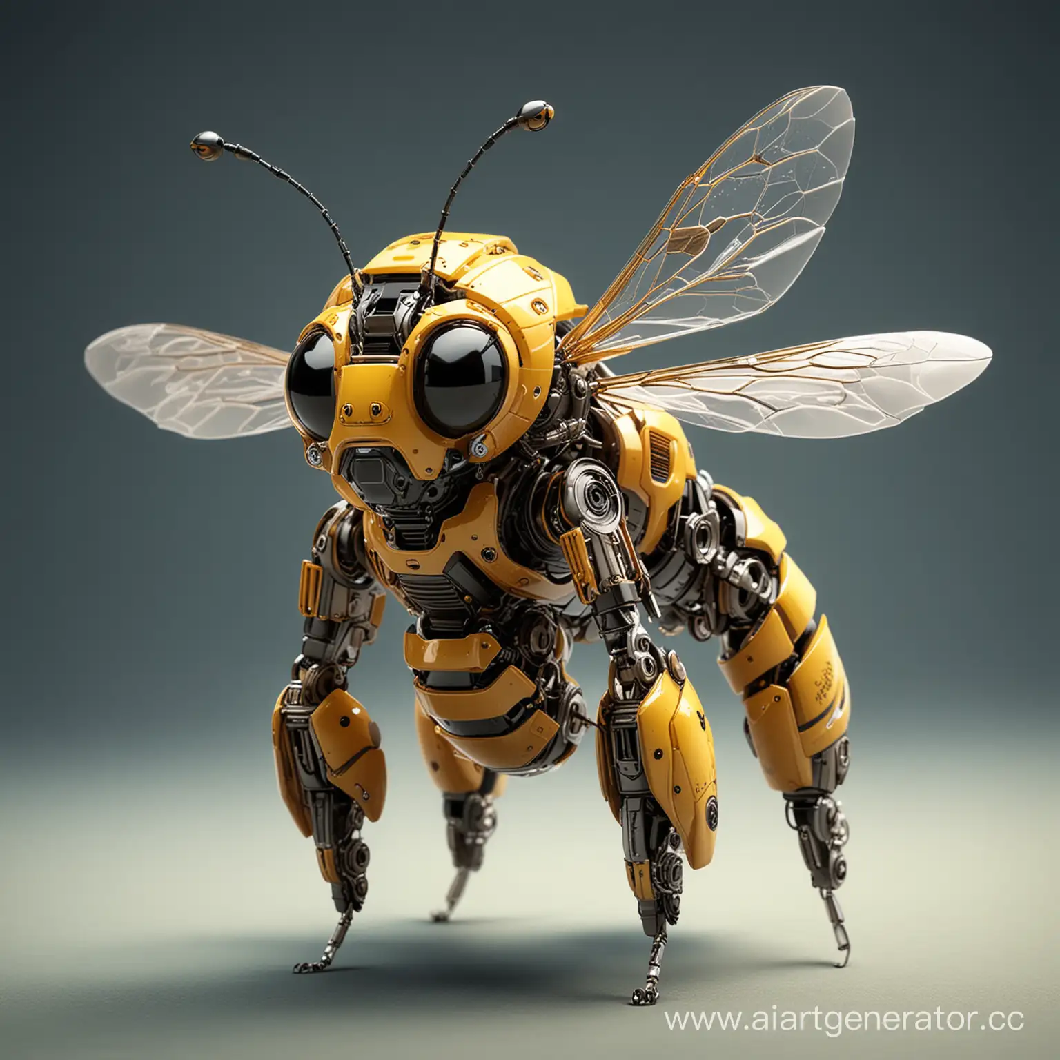 Bee-Robot-in-Futuristic-Environment