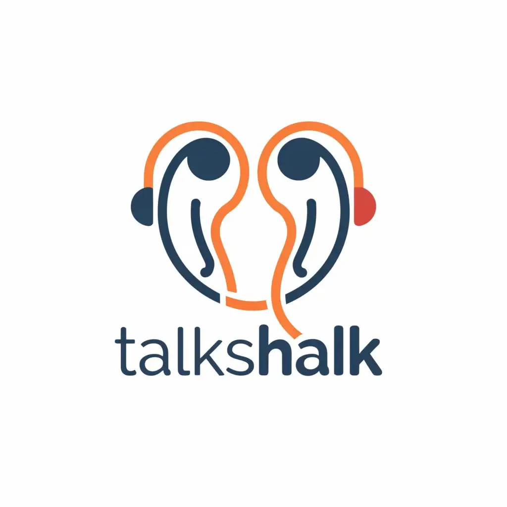 a logo design,with the text "TalkShalk", main symbol:people, chatting, music, ,complex,be used in Home Family industry,clear background