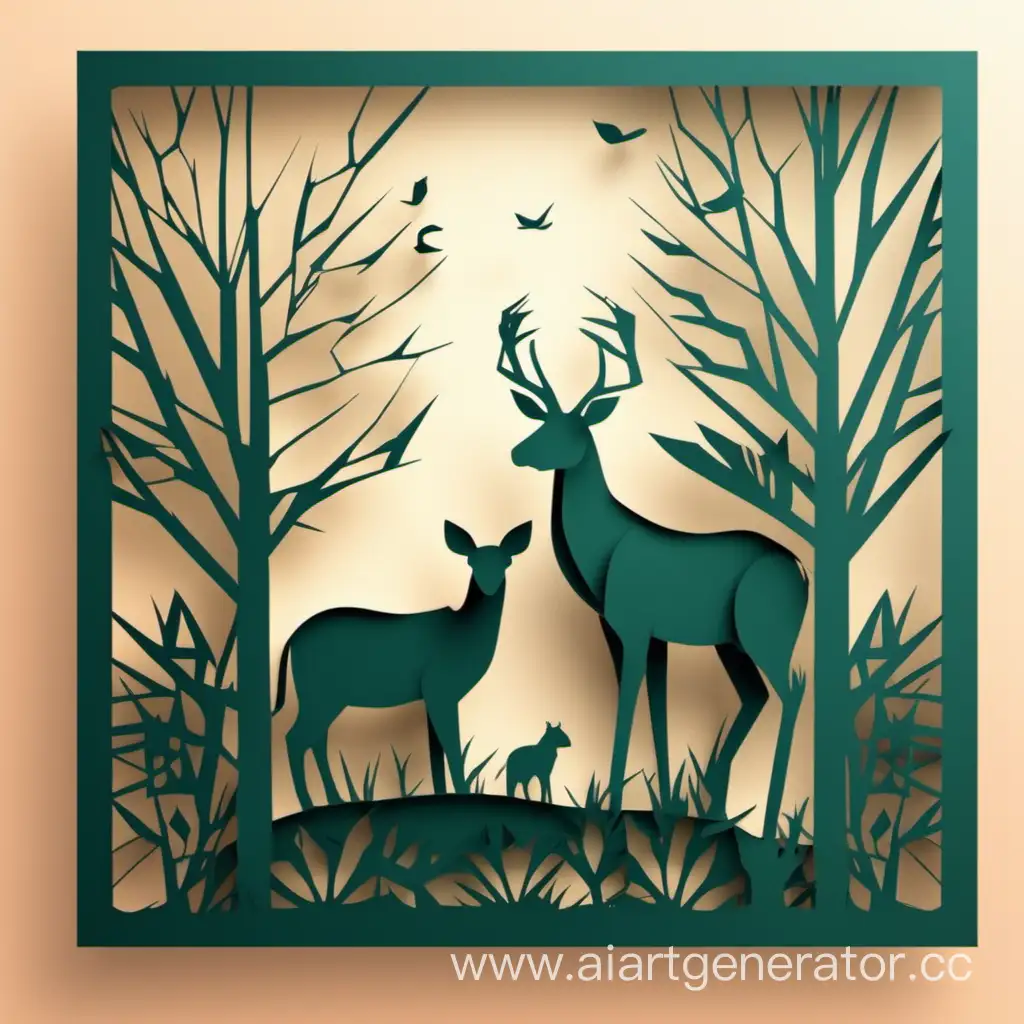 PaperCut-Style-Poster-Featuring-Simplified-Animal-Art