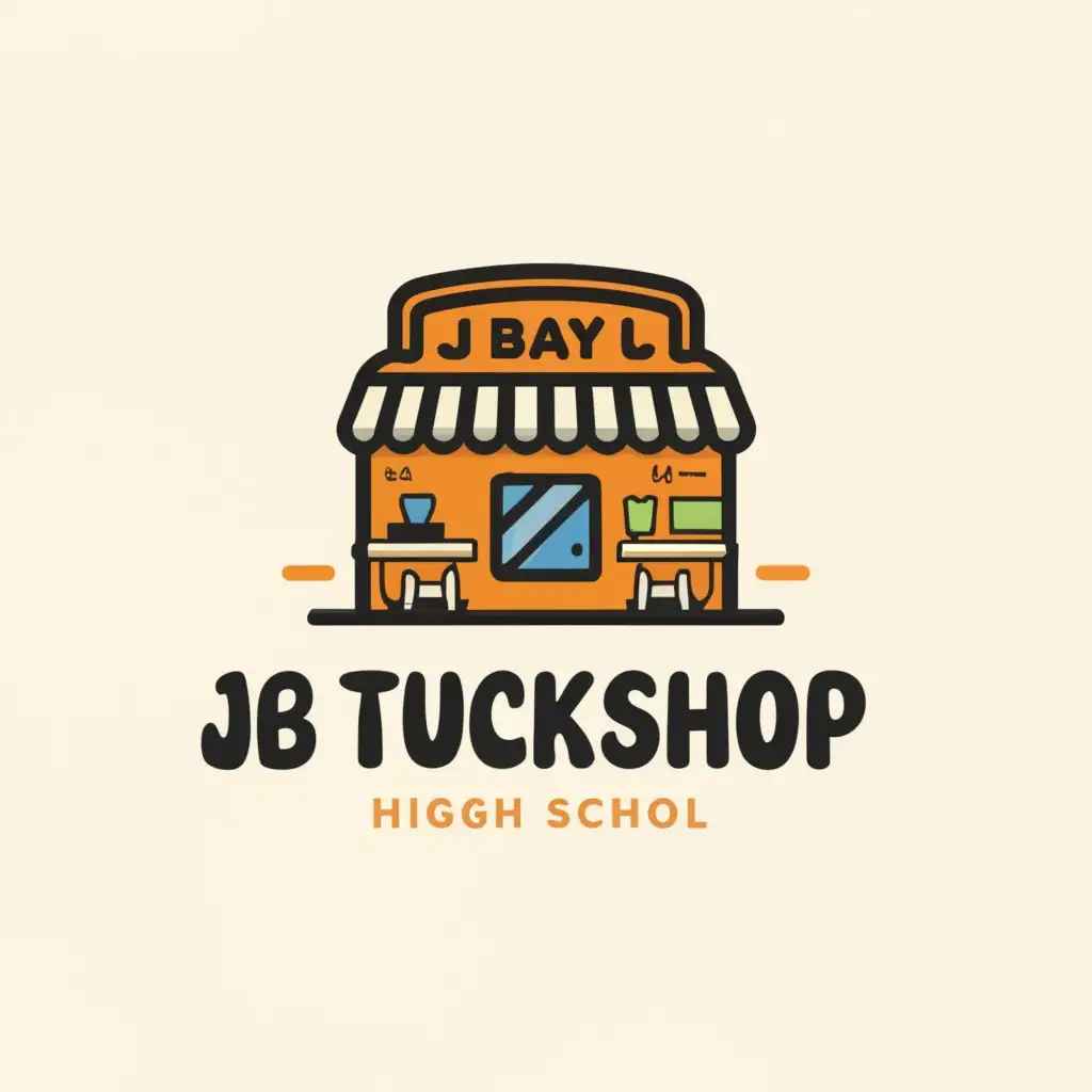 a logo design,with the text "jbay tuckshop", main symbol:high school tuckshop,Moderate,clear background
