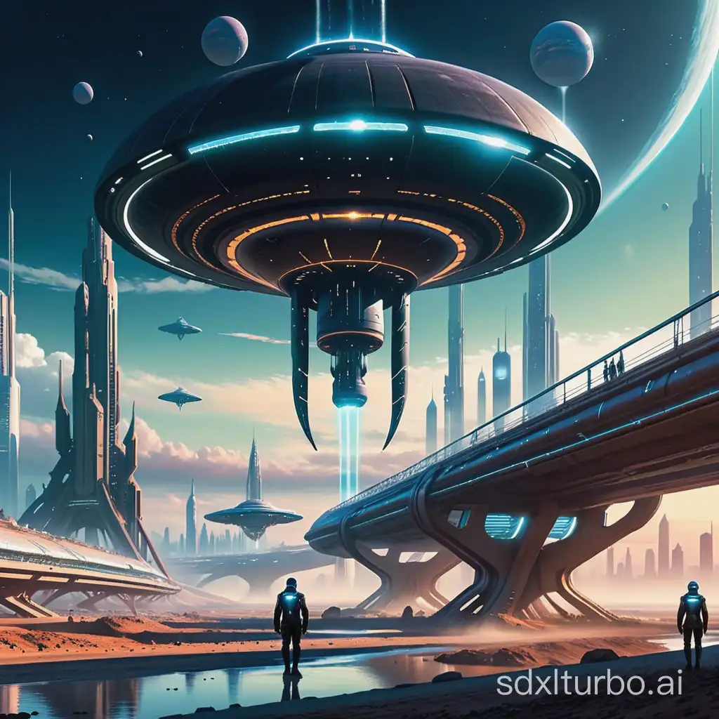 Futuristic-Science-Fiction-Cityscape-Advanced-Technology-and-Urban-Exploration