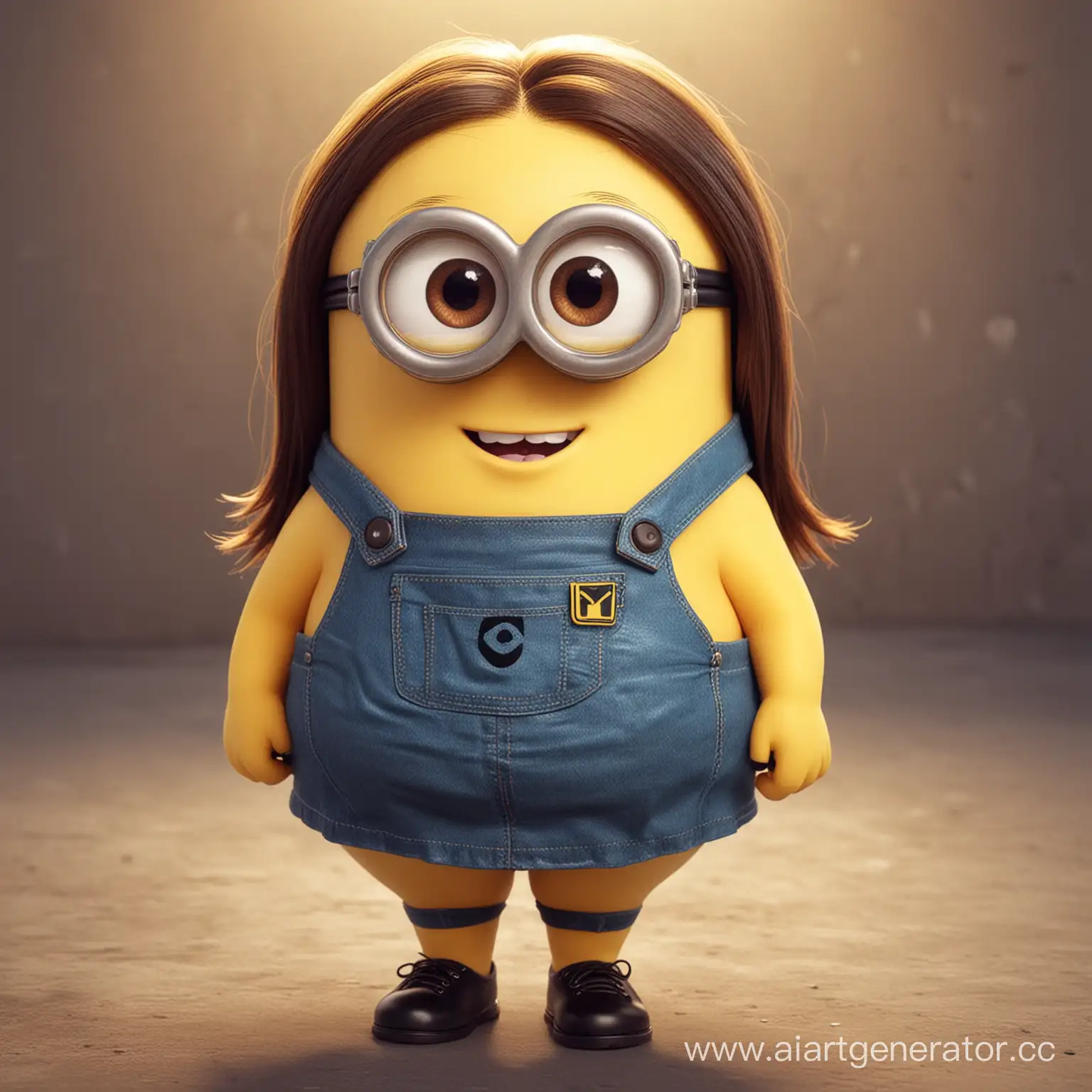 Cheerful-Chubby-Minion-Girl-with-a-Playful-Smile