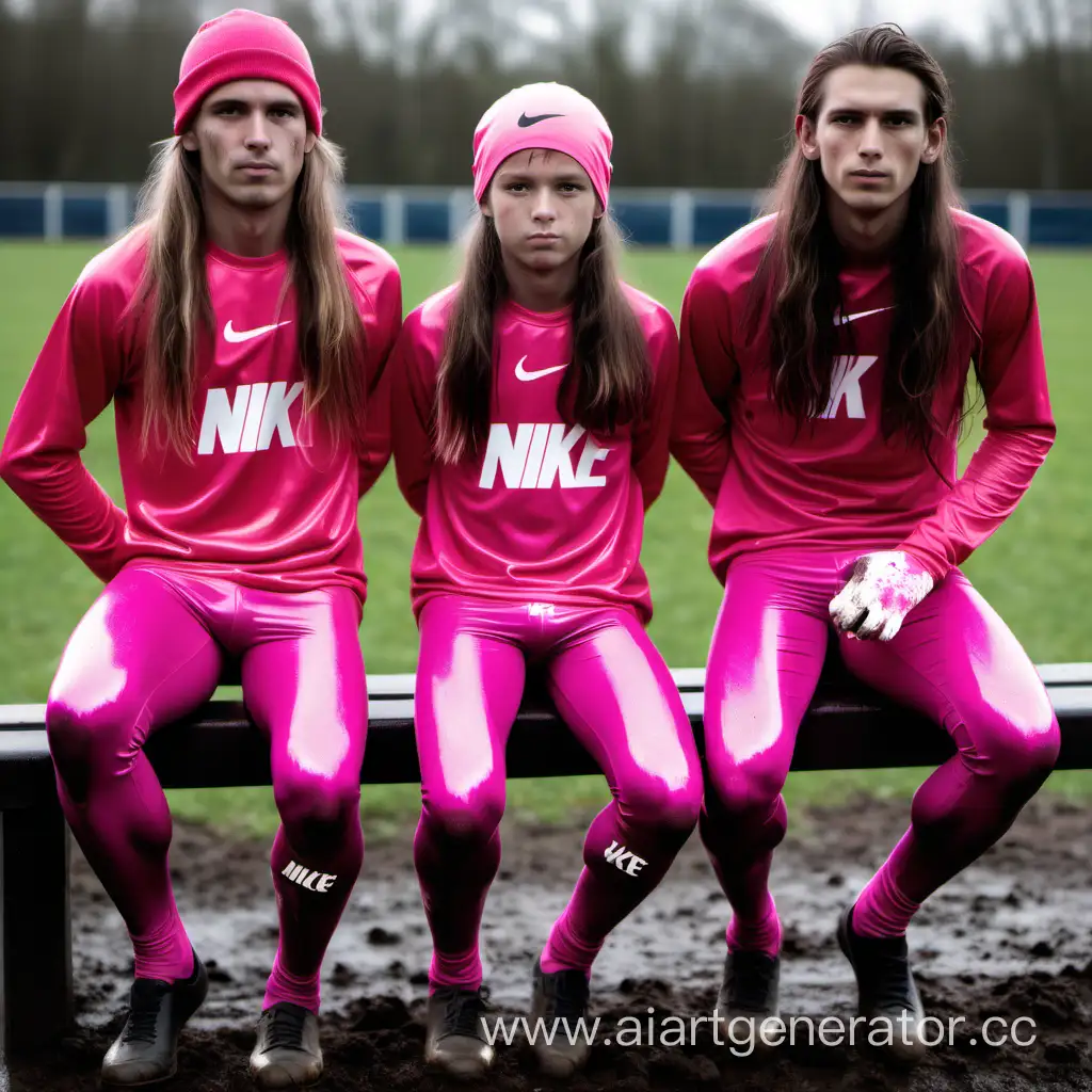 LongHaired-Cyclist-Boys-in-Pink-Leggings-Nike-Banner-WarmUp