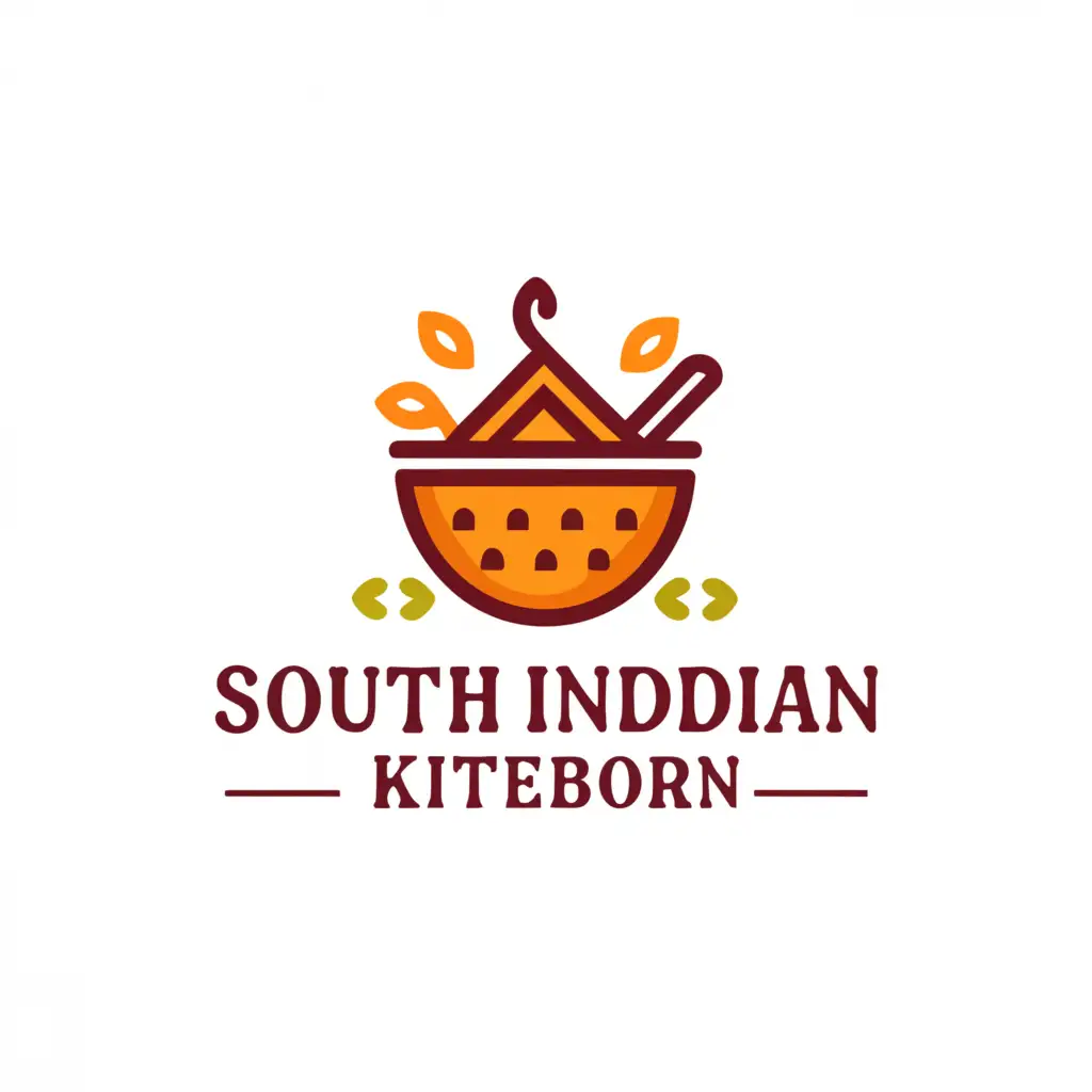a logo design,with the text "South Indian Kitchen Göteborg", main symbol:a hot bowl, rice, spices,Moderate,be used in Restaurant industry,clear background