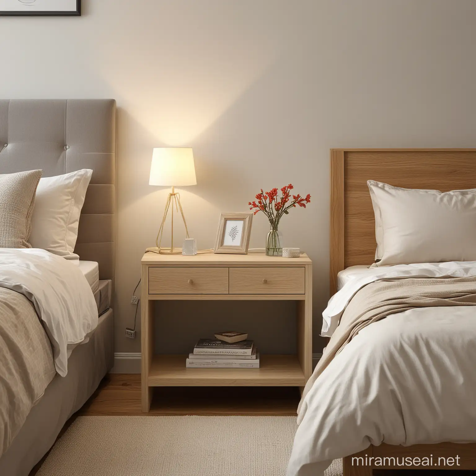 simplisctism bedroom with empty space can place the bedside table