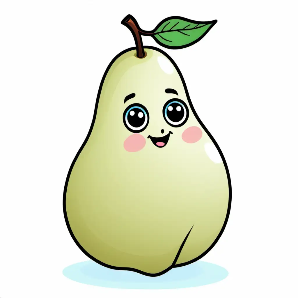 Vibrant Coloring Page Pear Illustration for Relaxation and Creativity