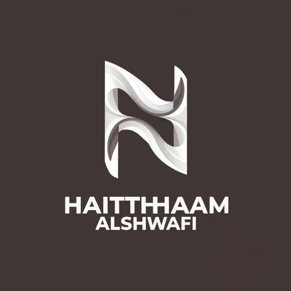 a logo design,with the text "HAITHAM ALSHAWAFI", main symbol:'H', 'A',Moderate,clear background