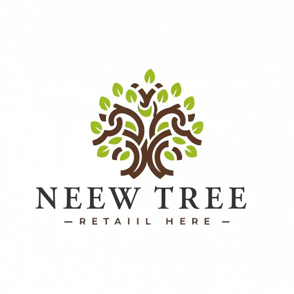 a logo design,with the text "NEW TREE", main symbol:trees,Moderate,be used in Retail industry,clear background