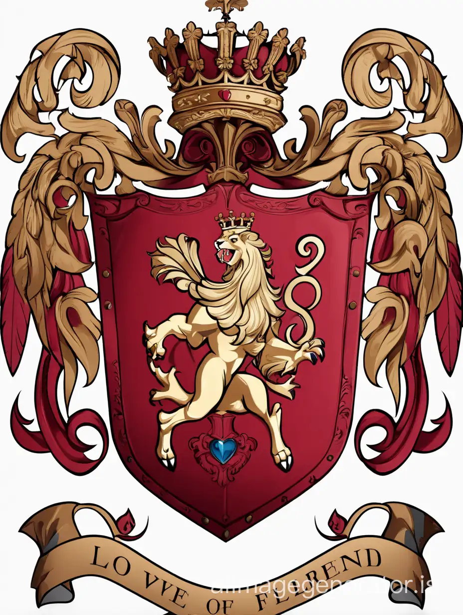 Coat of arms with love for his dear girlfriend