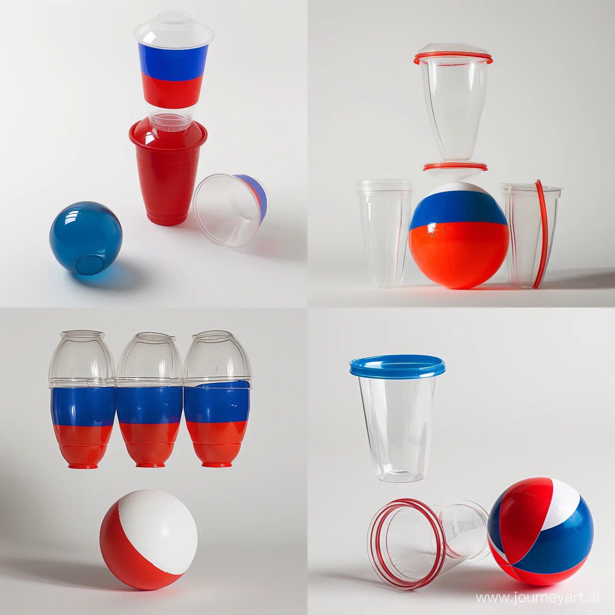 Creative-Tabletop-Soccer-with-Plastic-Cups-and-Russian-Flag-Ball
