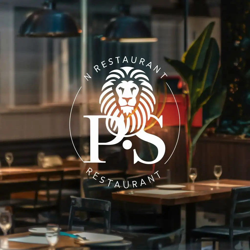 logo, a lion, with the text "PS", typography, be used in Restaurant industry