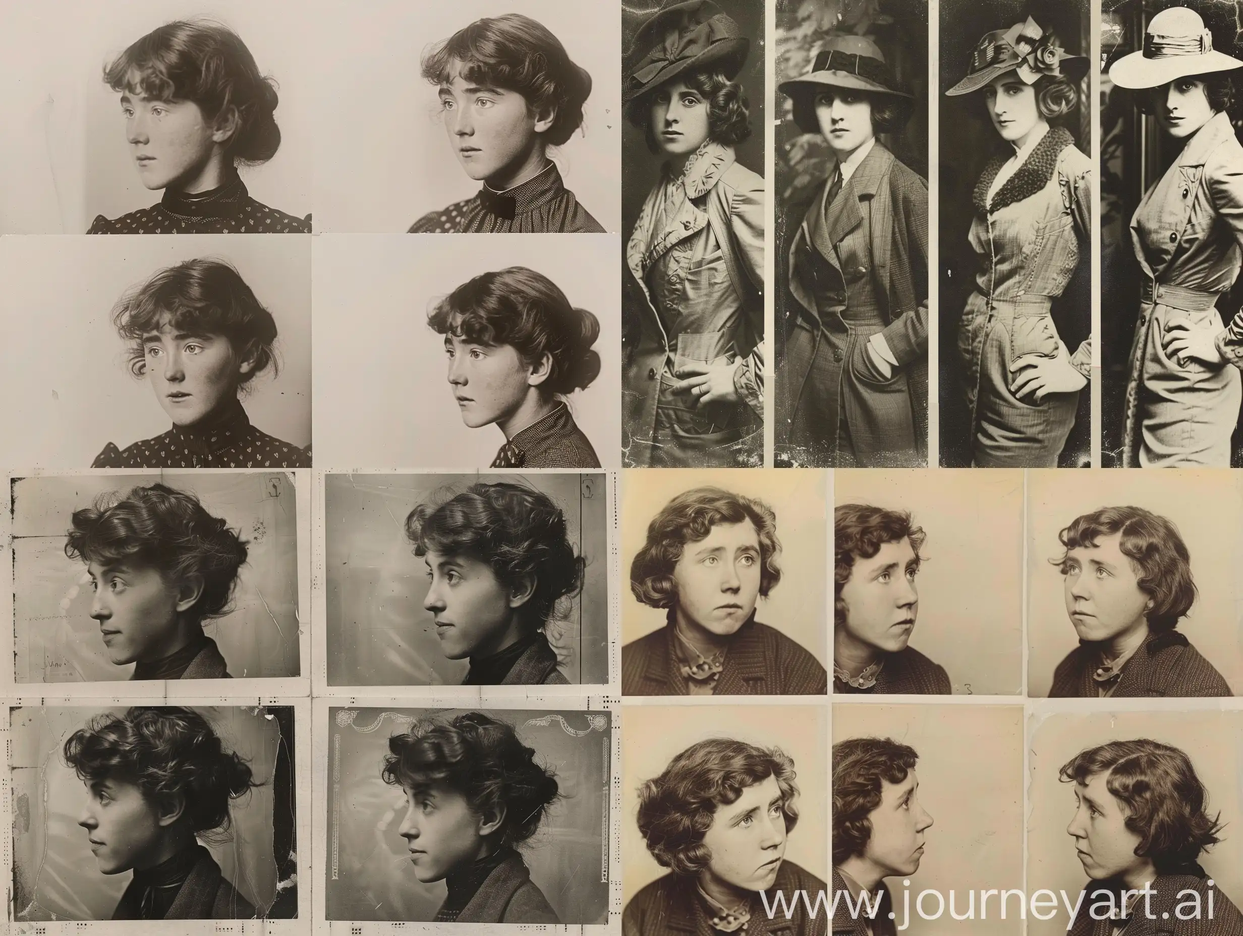 Vintage-Portrait-of-Young-Agatha-Christie-in-Four-Different-Poses