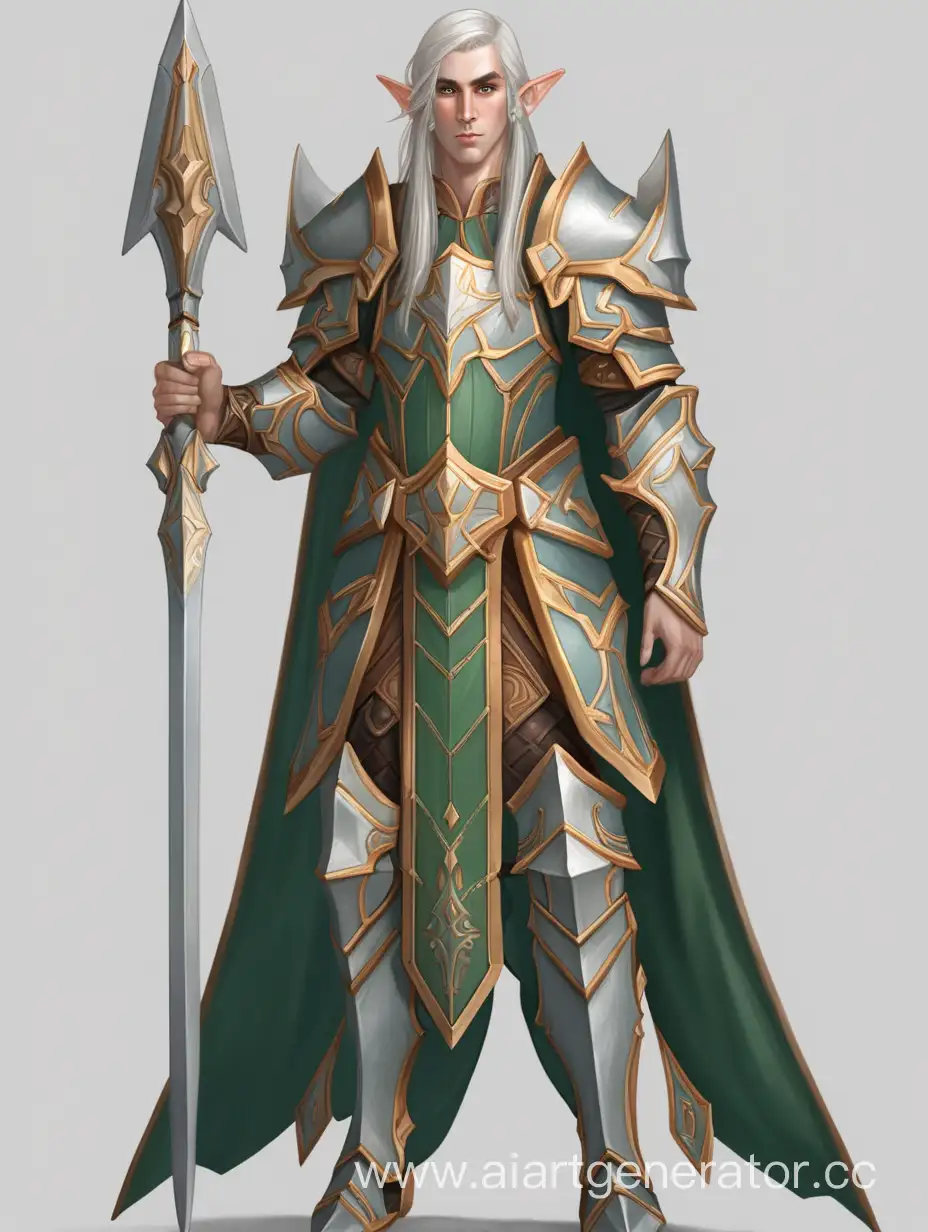 Majestic FullLength Elf Paladin in Enchanted Forest | AI Art Generator