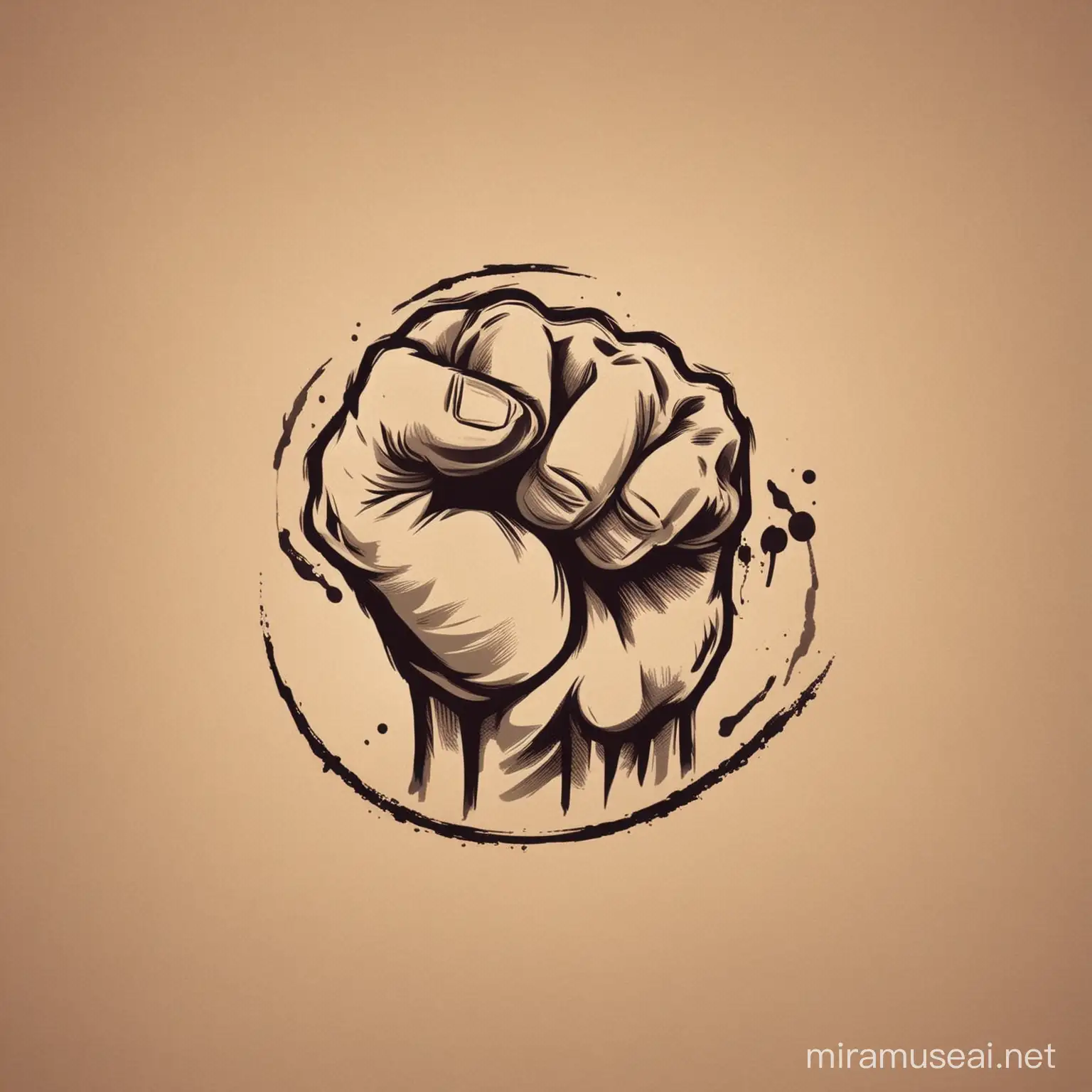 Create a logo with a fist that opens 