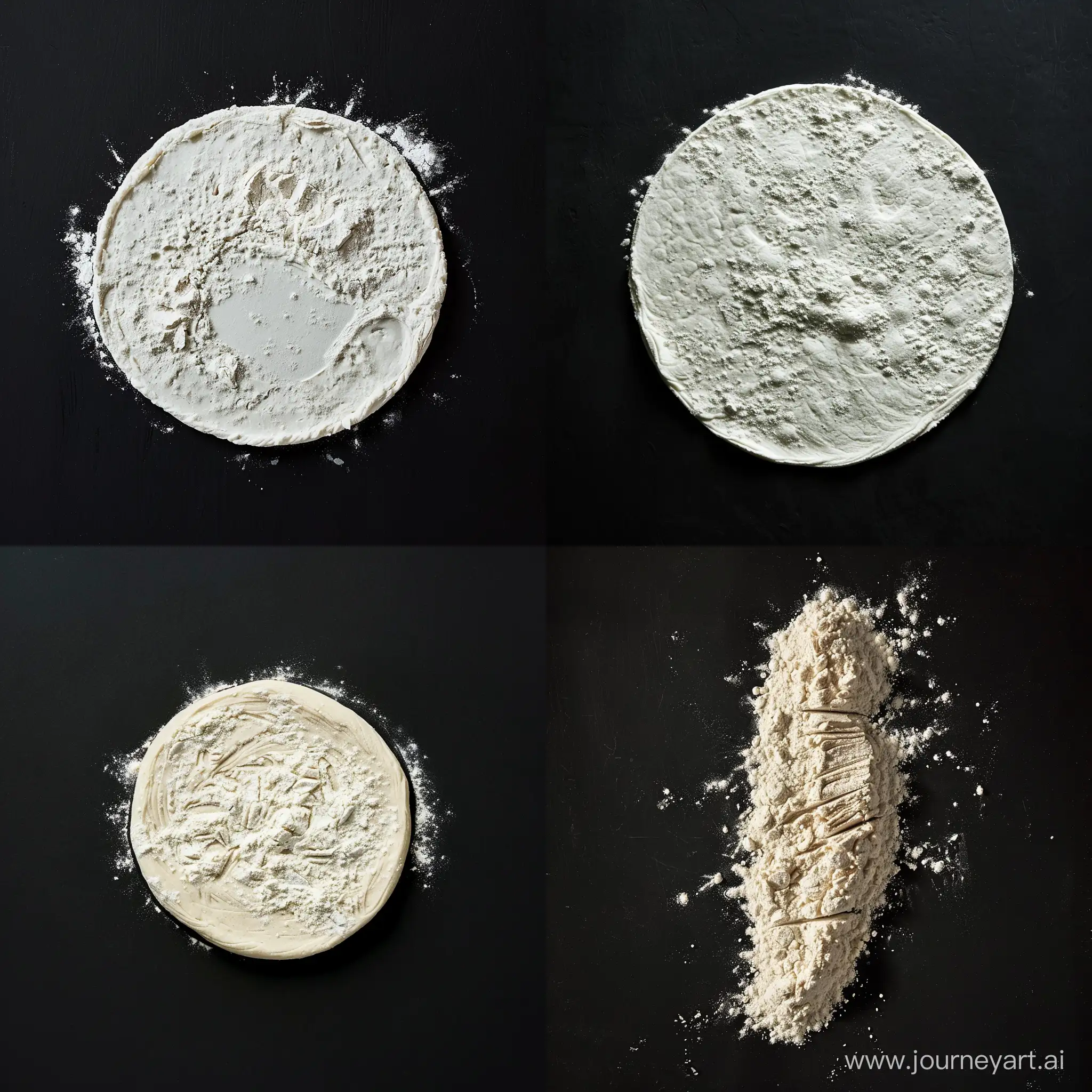 Artistic-Flour-Shaping-on-Black-Background