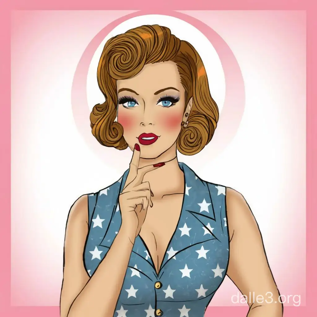 Create artwork for stationary in ,50's style pin up