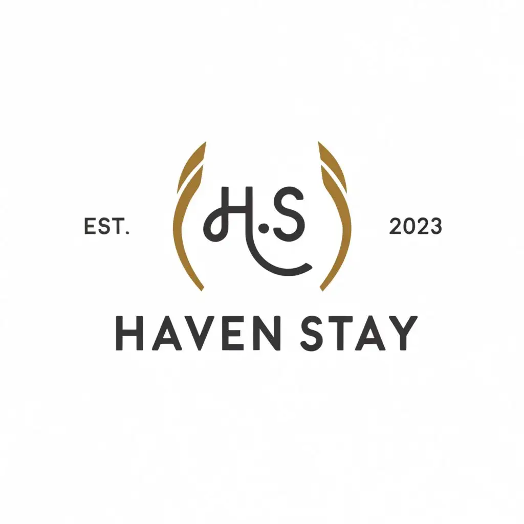 a logo design,with the text "Haven Stay", main symbol:hs,Minimalistic,be used in Restaurant industry,clear background