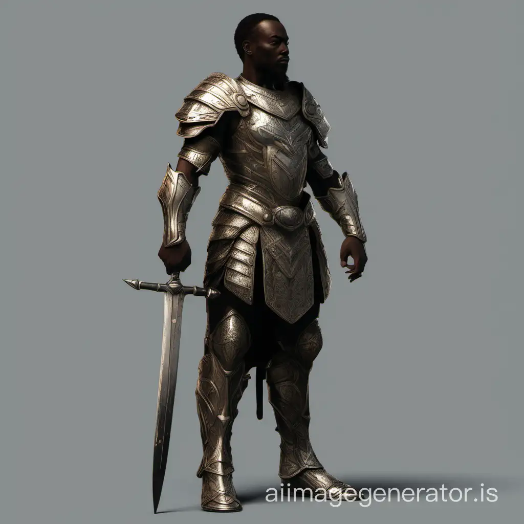 [https://cdn.openart.ai/uploads/image_M6XzEVuk_1706935248959_512.webp, Concept art character, Mark, an African warrior from 
the future in armour and sword, full-length body view, orthographic full body view of Mark facing the camera, orthographic full body view of Mark facing away from the camera, hyper-detailed,
hyperrealistic — ar 3:2 — seed 1637567631]