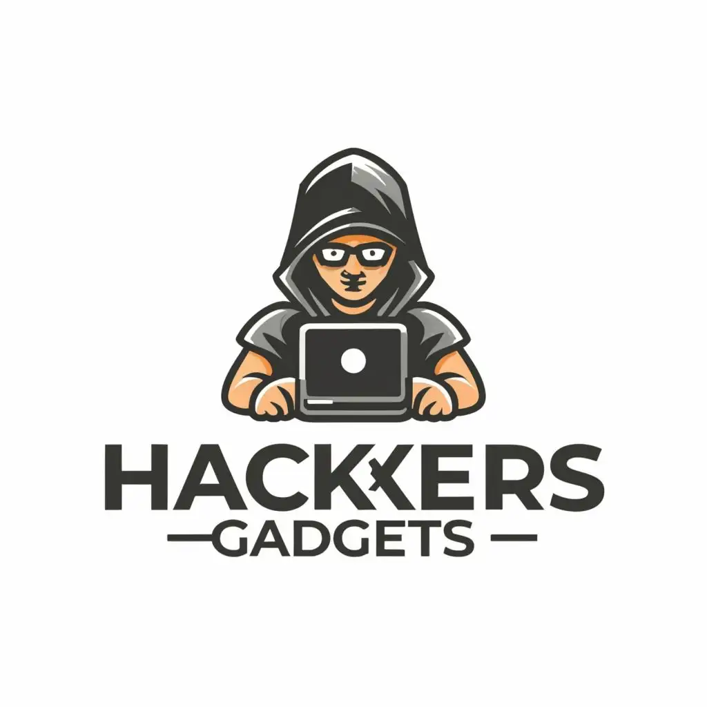 logo, hacker with white backgroung, with the text "Hackersgadgets", typography, be used in Technology industry