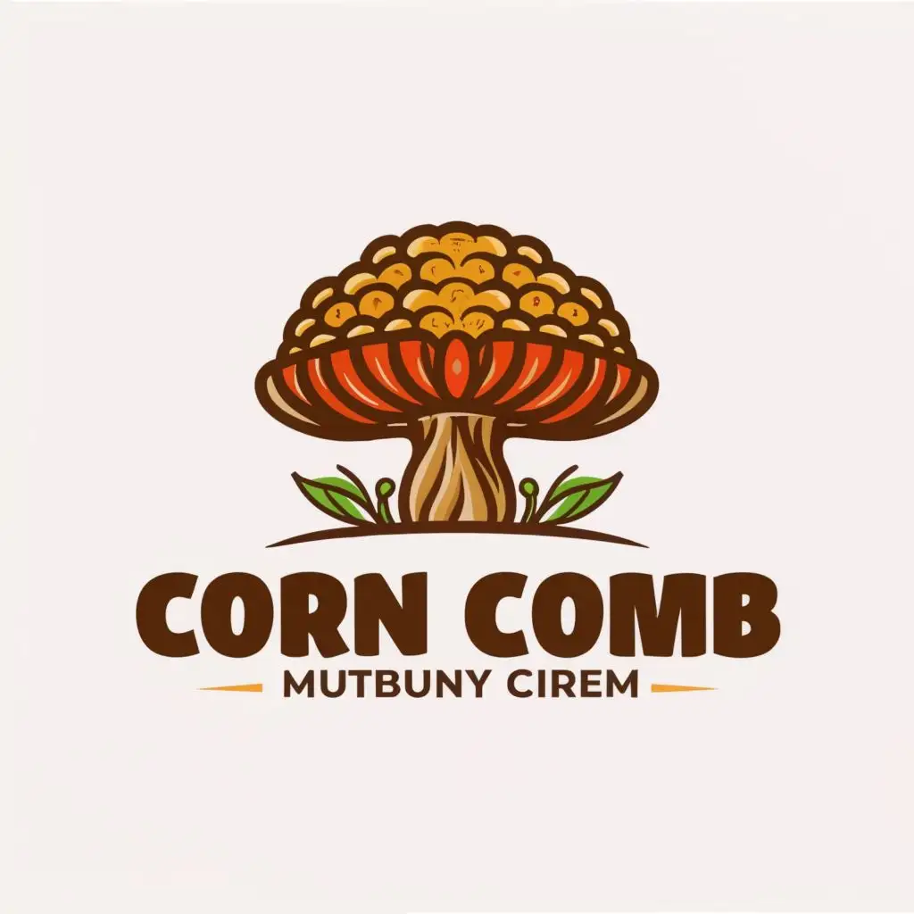 logo, mushroom, with the text "corn comb", typography, be used in Restaurant industry