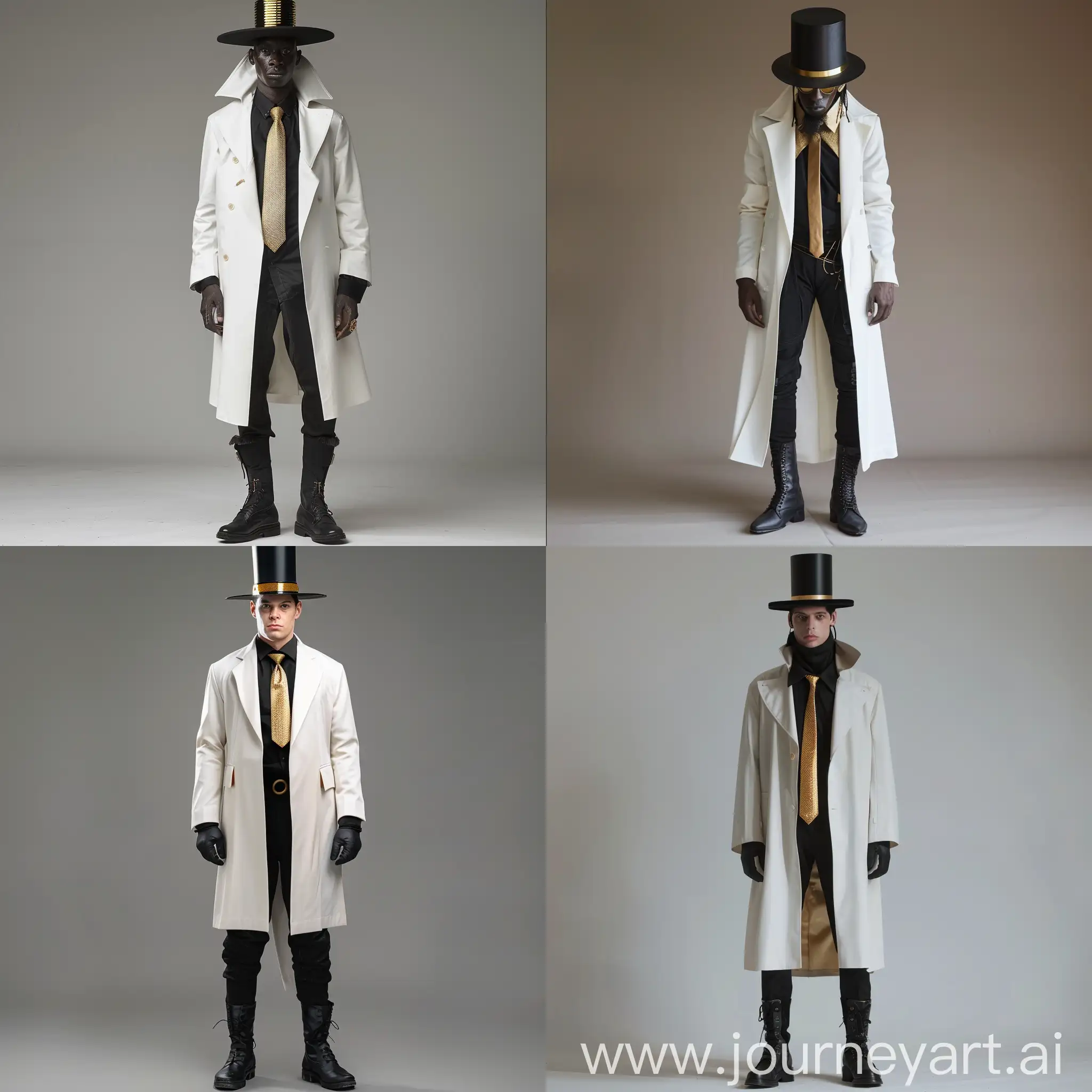 Elegant-Gentleman-in-Vintage-White-Coat-with-Gold-Tie