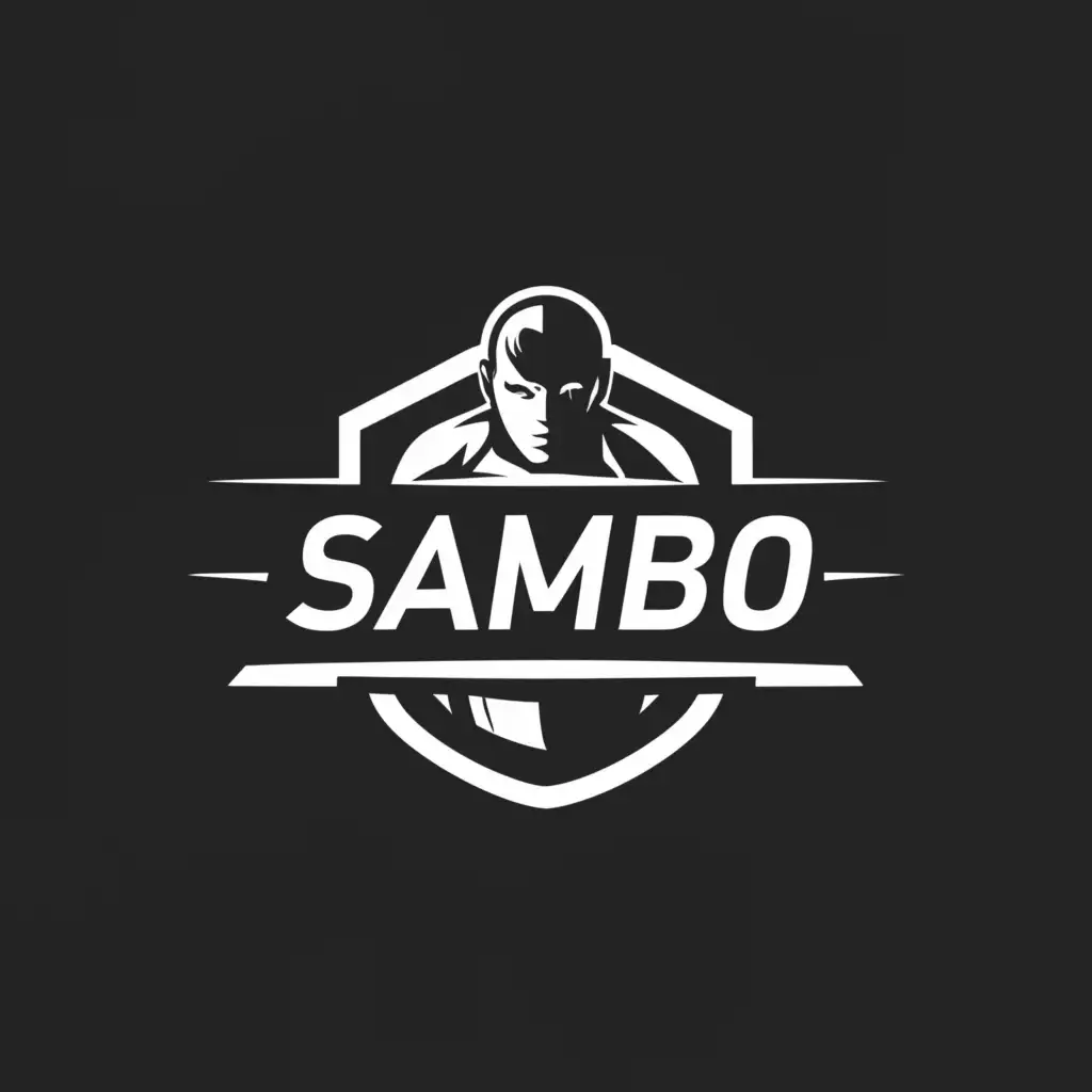 LOGO-Design-For-SAMBO-Bold-Text-with-Champion-Symbol-for-Sports-Fitness