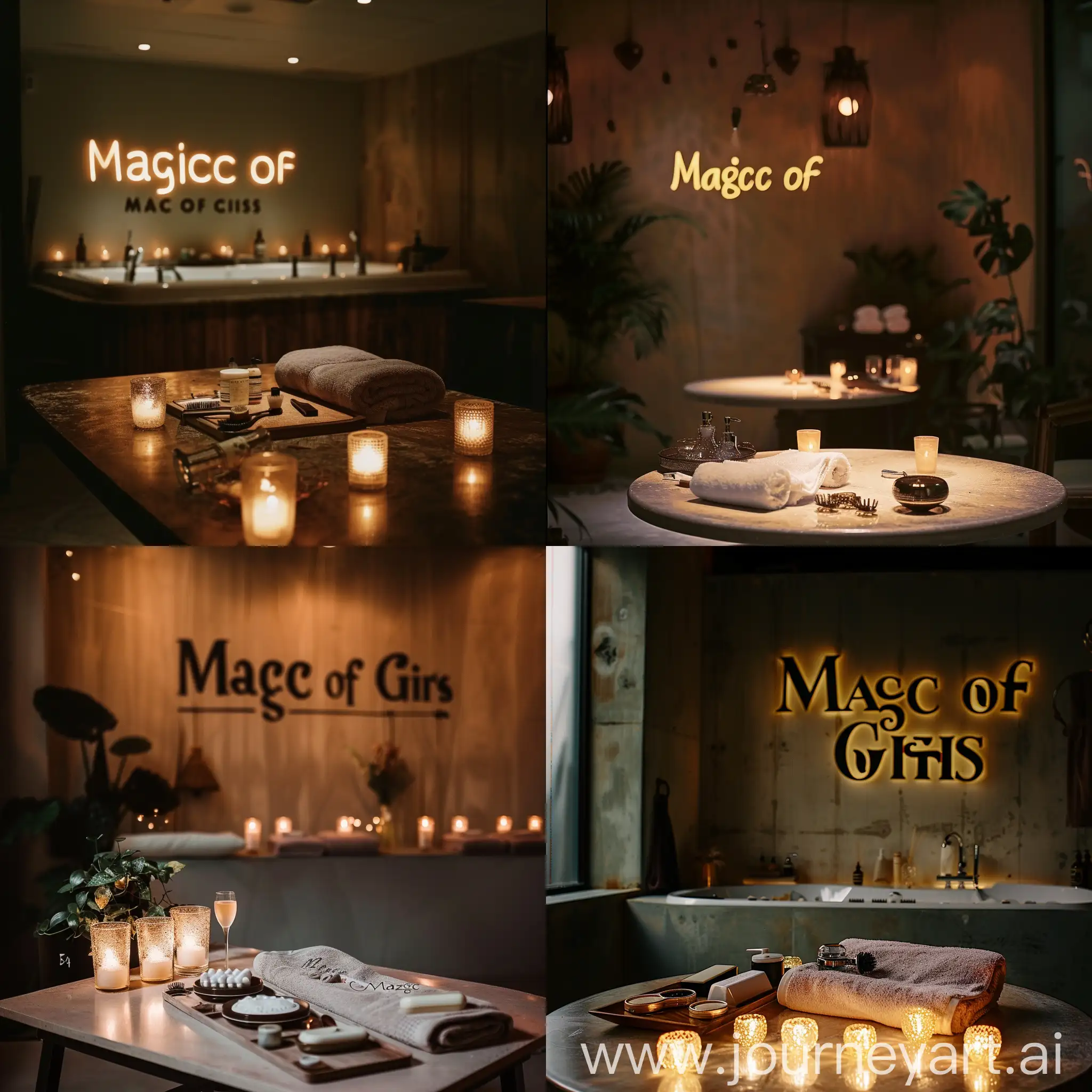 Luxurious-Bath-Set-Displayed-in-Elegant-Room-with-Magic-of-Gifts-Sign