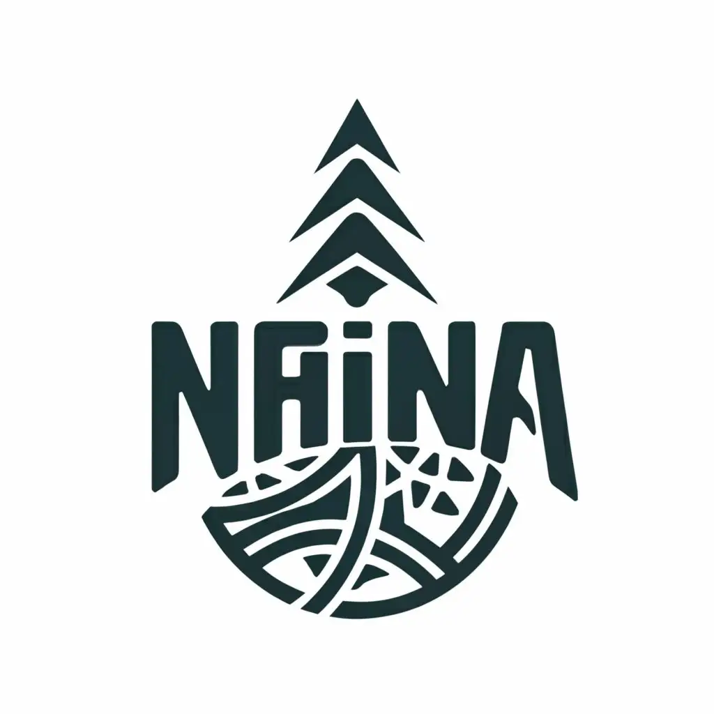 a logo design,with the text "NINA", main symbol:pine tree, netball,complex,be used in Sports Fitness industry,clear background