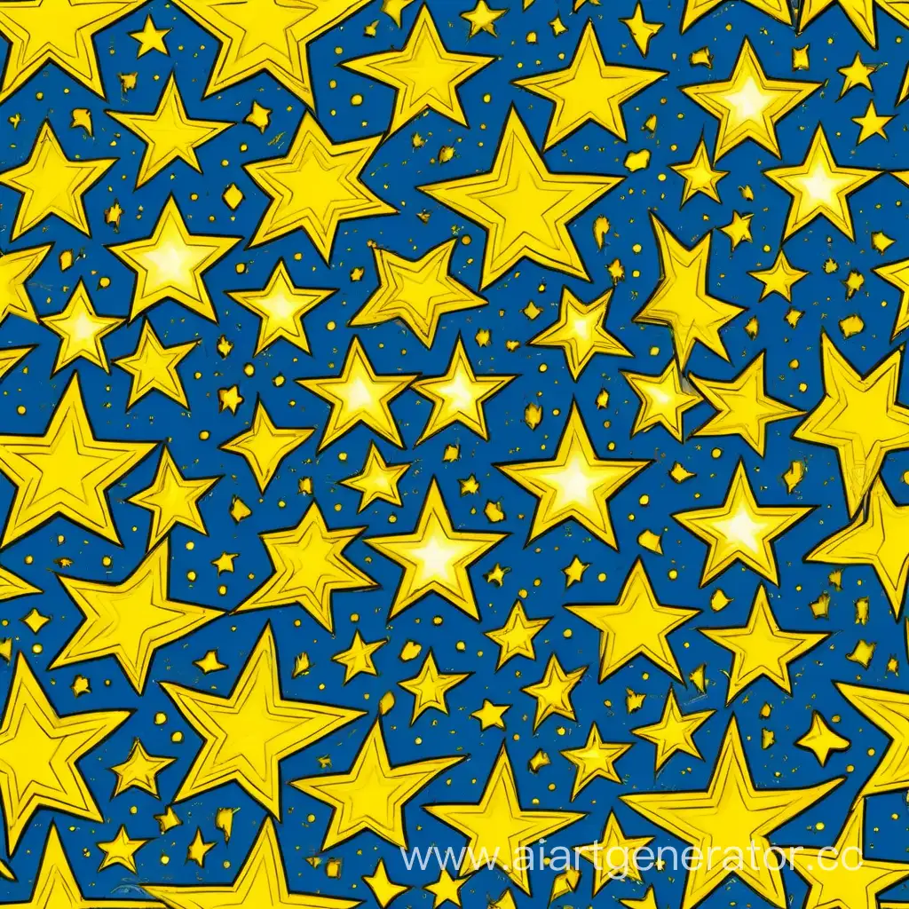 Vibrant-Yellow-Voluminous-Stars-Illuminate-Blue-Night-Sky