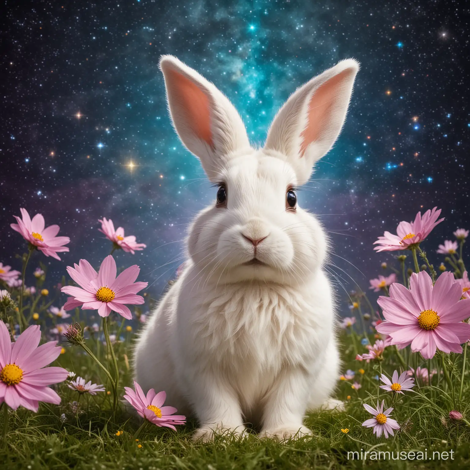Intergalactic Easter Bunny Among Nebulae