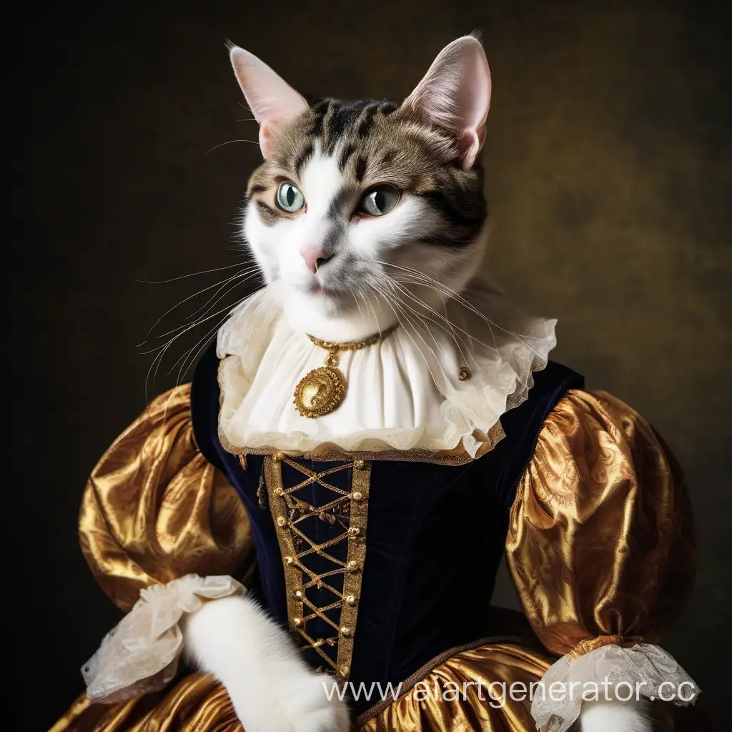 Renaissance-Era-Portrait-of-a-Female-Cat