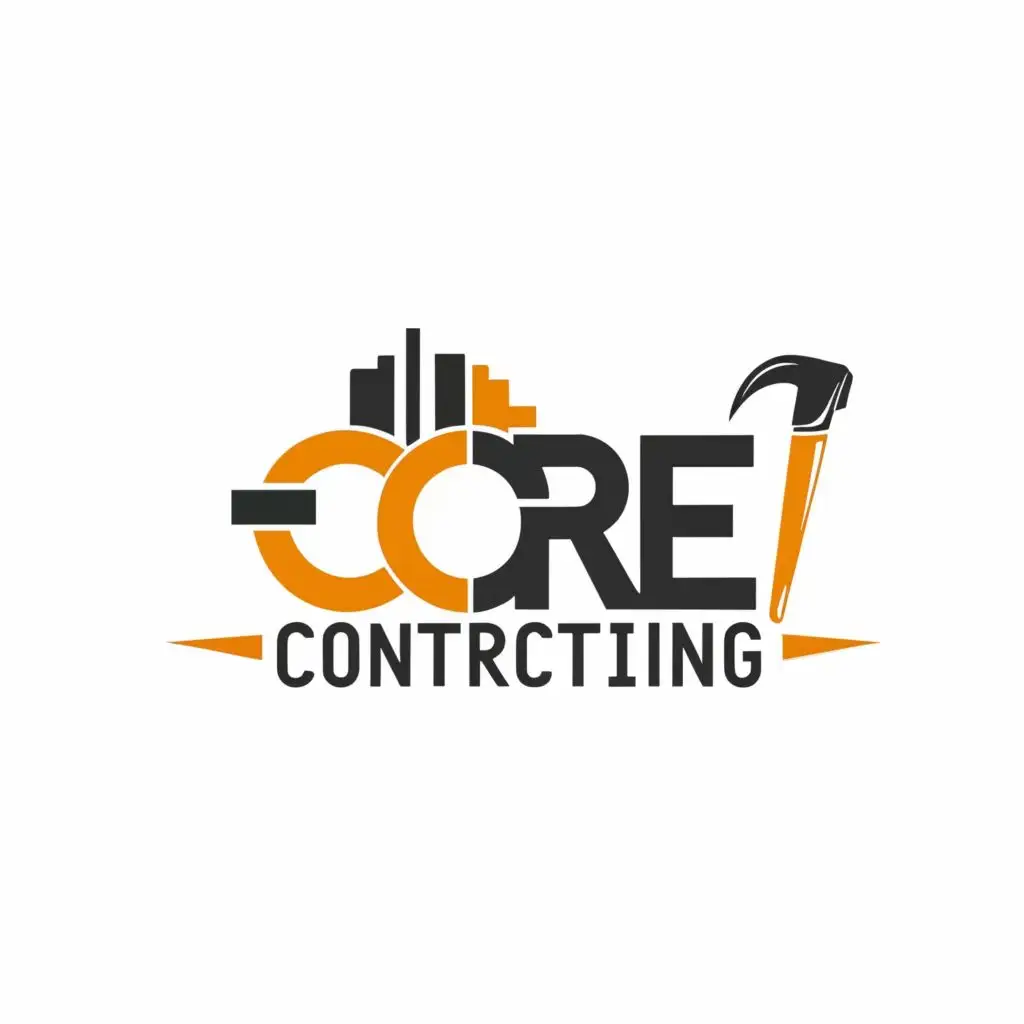 logo, simple design, with the text "Core Contracting", typography, be used in Construction industry