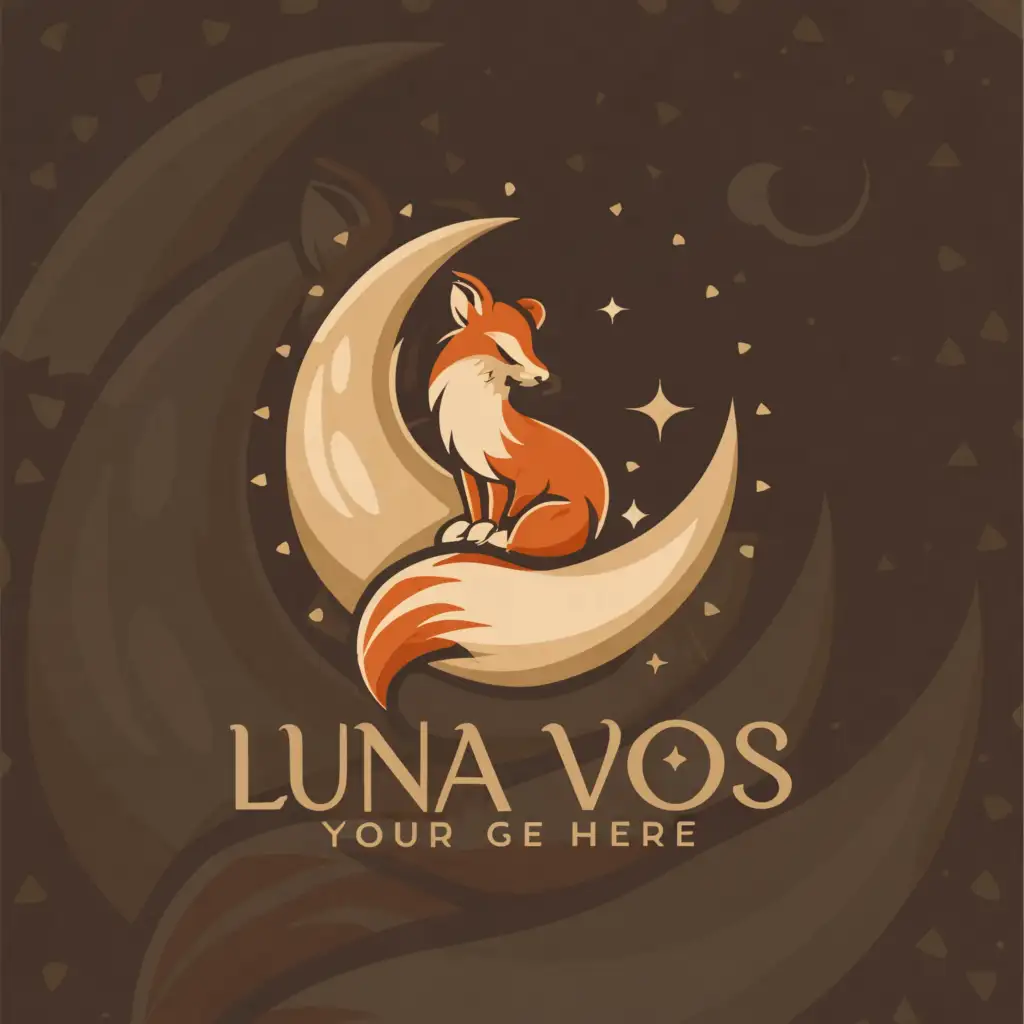 a logo design, with the text 'Luna Vos', main symbol: fox yin yang moon, Moderate, be used in Home Family industry, clear background