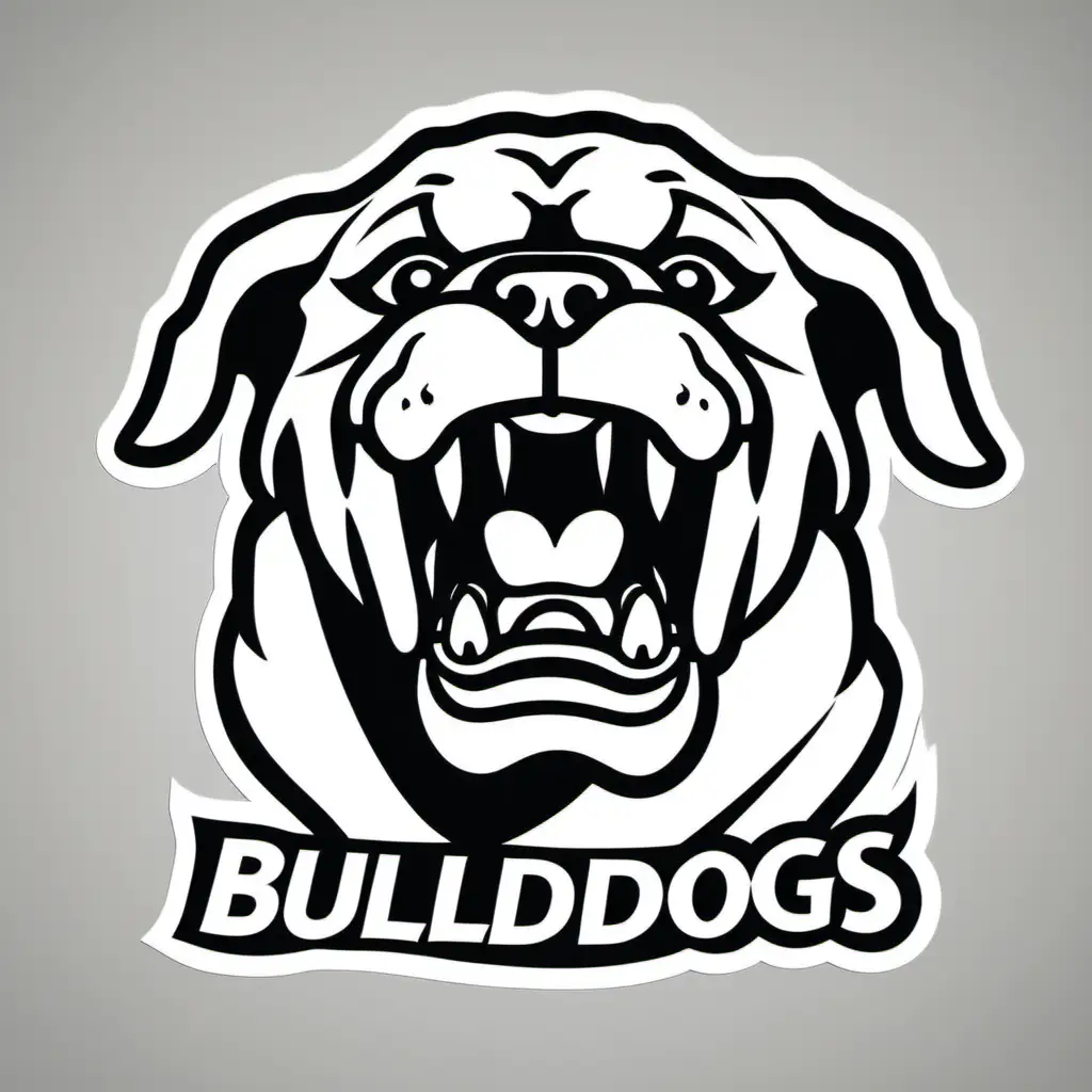 GO BULLDOGS, growling, thick outline