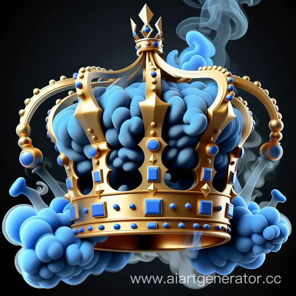 text turan and Oghuz crown on it b;ue smoke and golden pieces