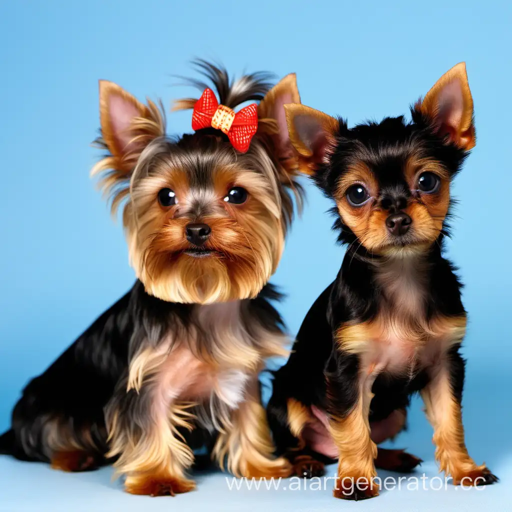 Adorable-Yorkshire-Terrier-and-Toy-Terrier-Playful-Interaction