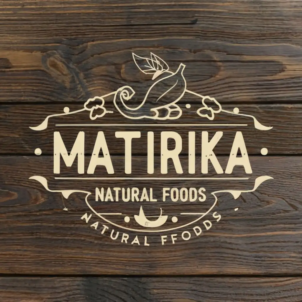 logo, Authentic wood press oil, with the text "MATRIKA natural foods", typography, be used in Retail industry