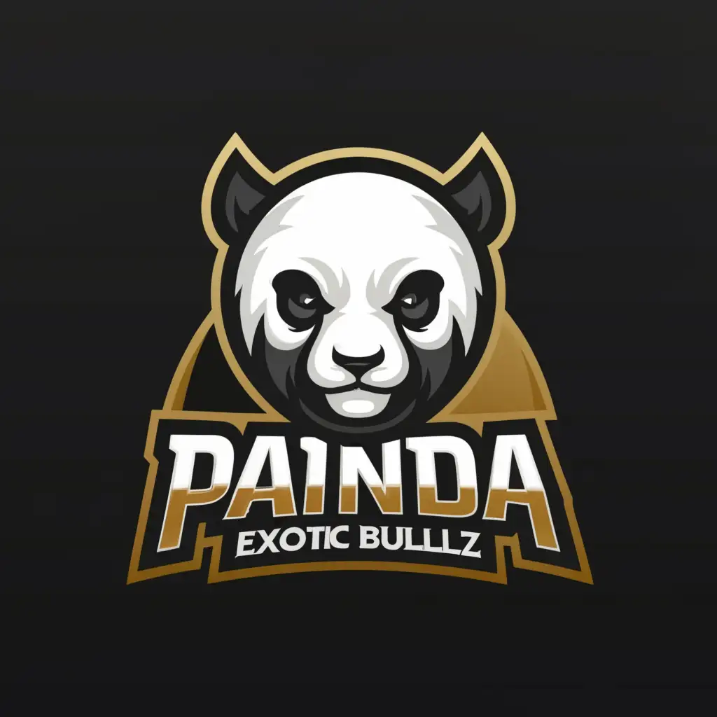 a logo design,with the text "Panda  Exotic Bullz", main symbol:Panda,complex,be used in Animals Pets industry,clear background