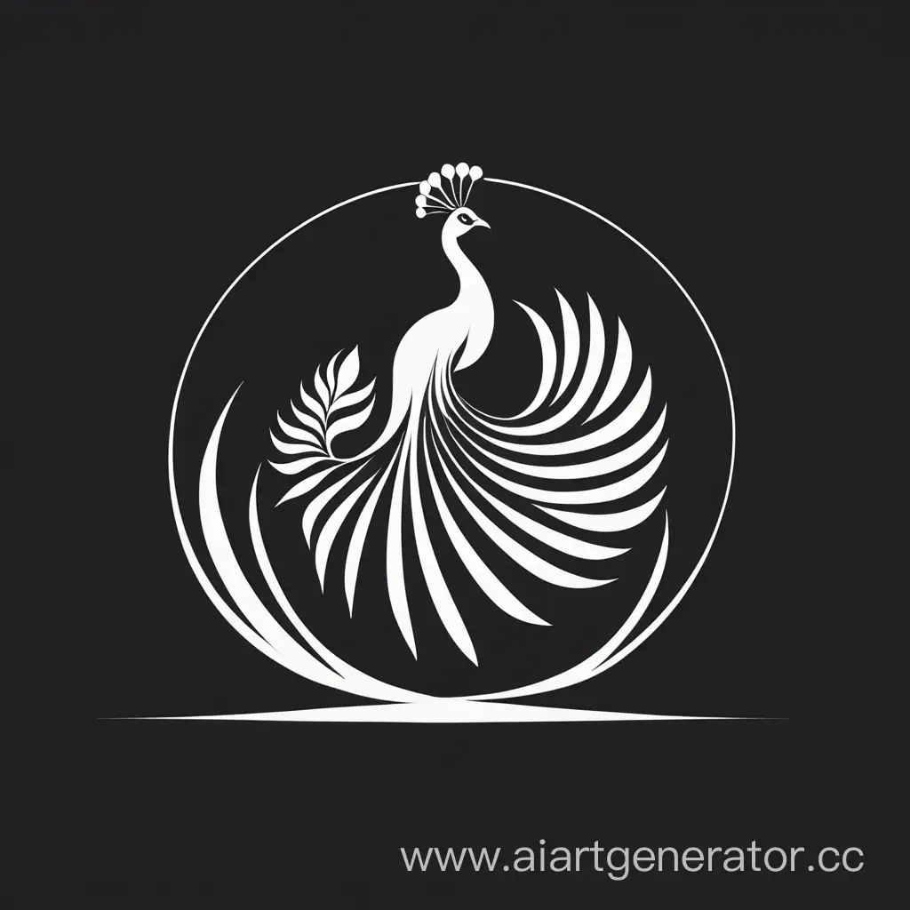 Minimalist-Black-and-White-Peacock-Logo-Design