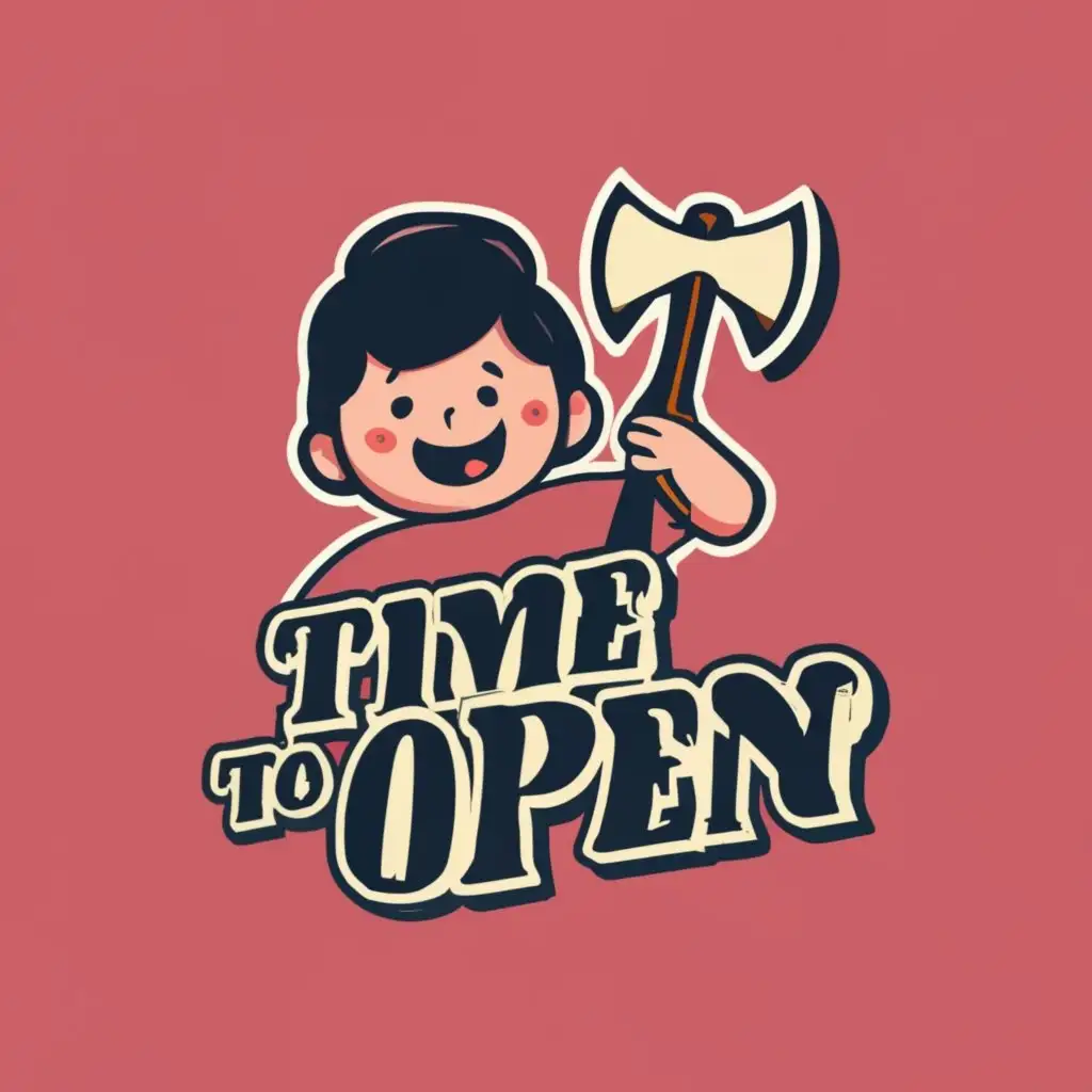logo, Ax, children, with the text "Time to open", typography, be used in Education industry