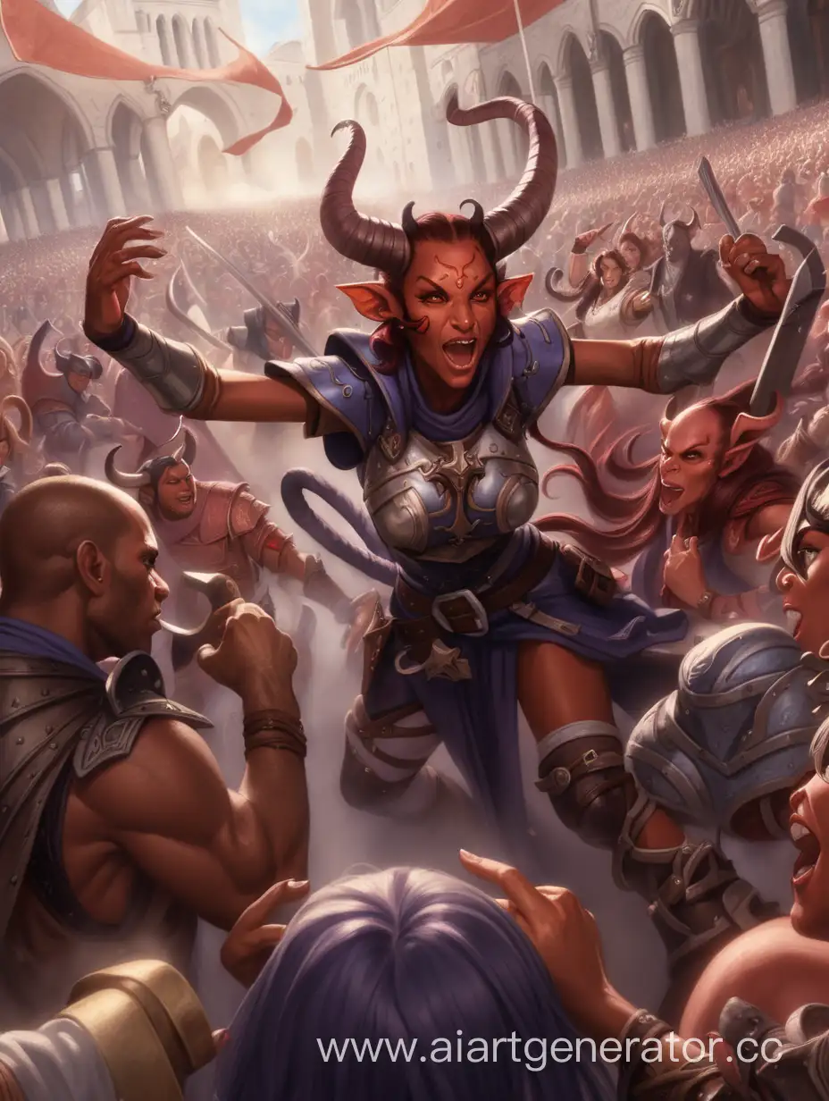 Epic-Tiefling-Paladin-Woman-Battling-in-a-Crowded-Arena
