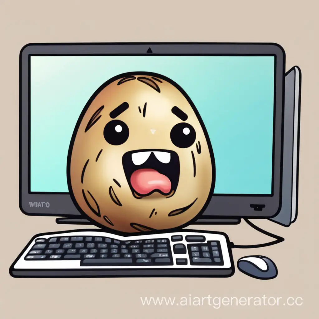 Chibi-Potato-Expresses-Frustration-in-Computer-Game-Session